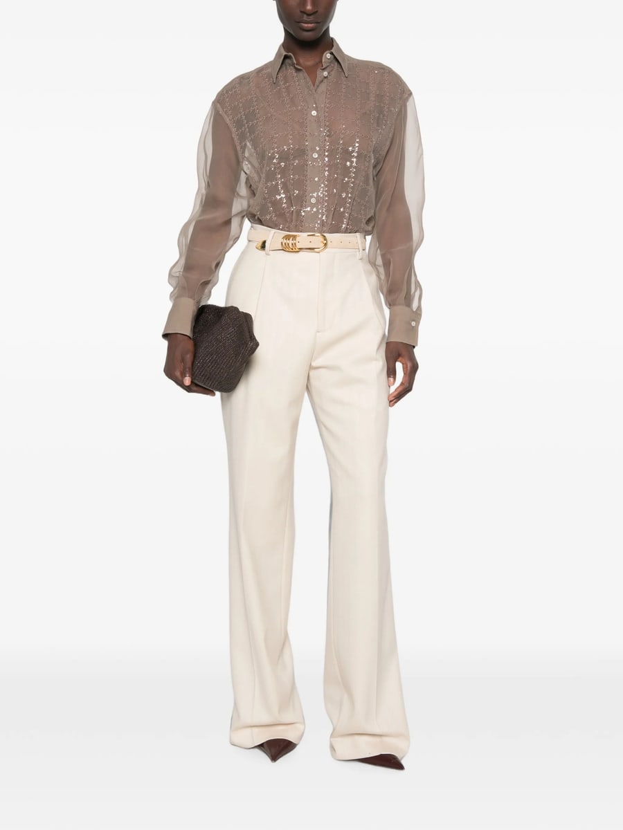 Berwich Berwich Herringbone Pleated Trousers, view 5
