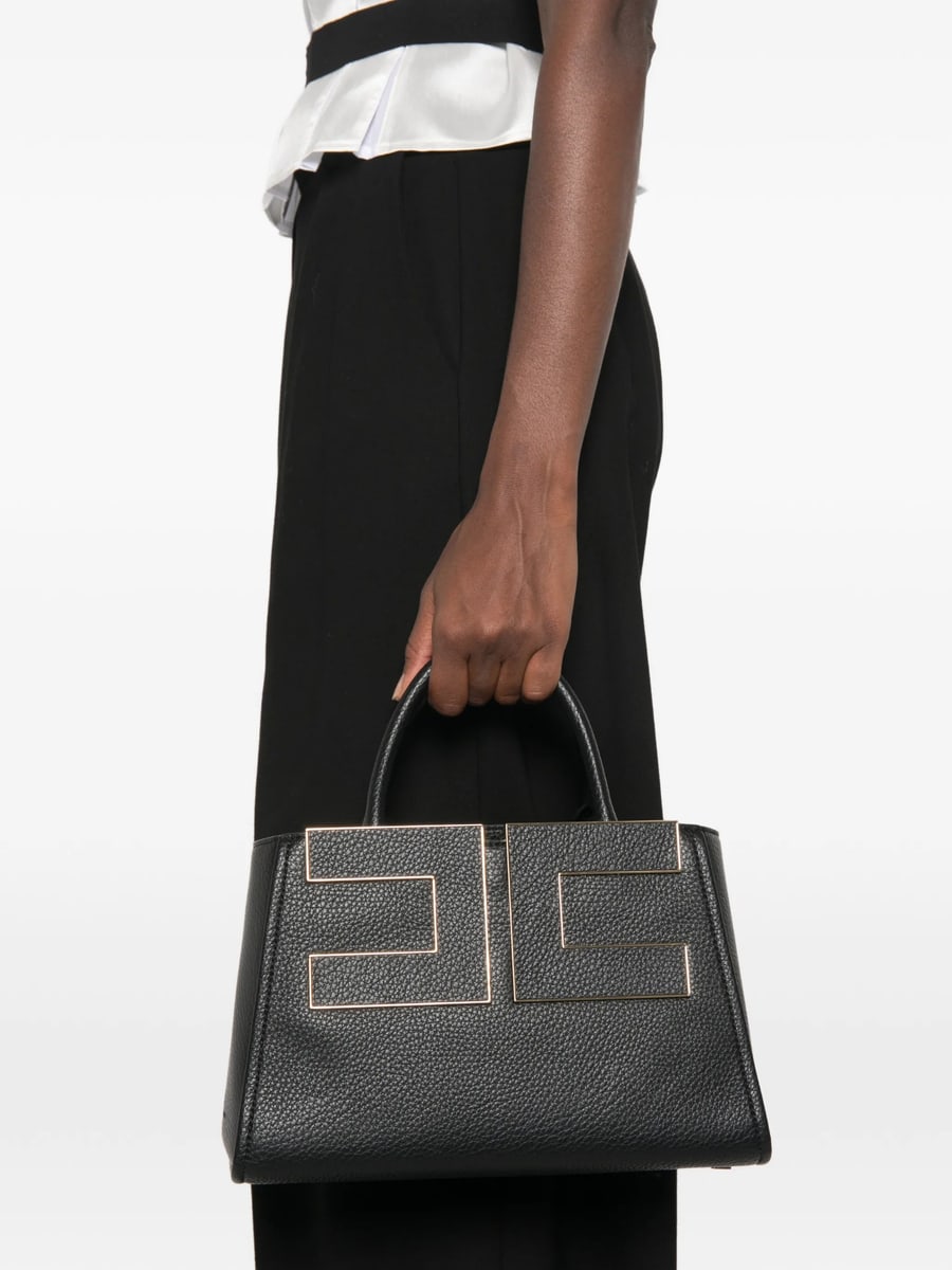 Elisabetta Franchi Elisabetta Franchi Logo-plaque Pebbled-effect Tote Bag, view 4