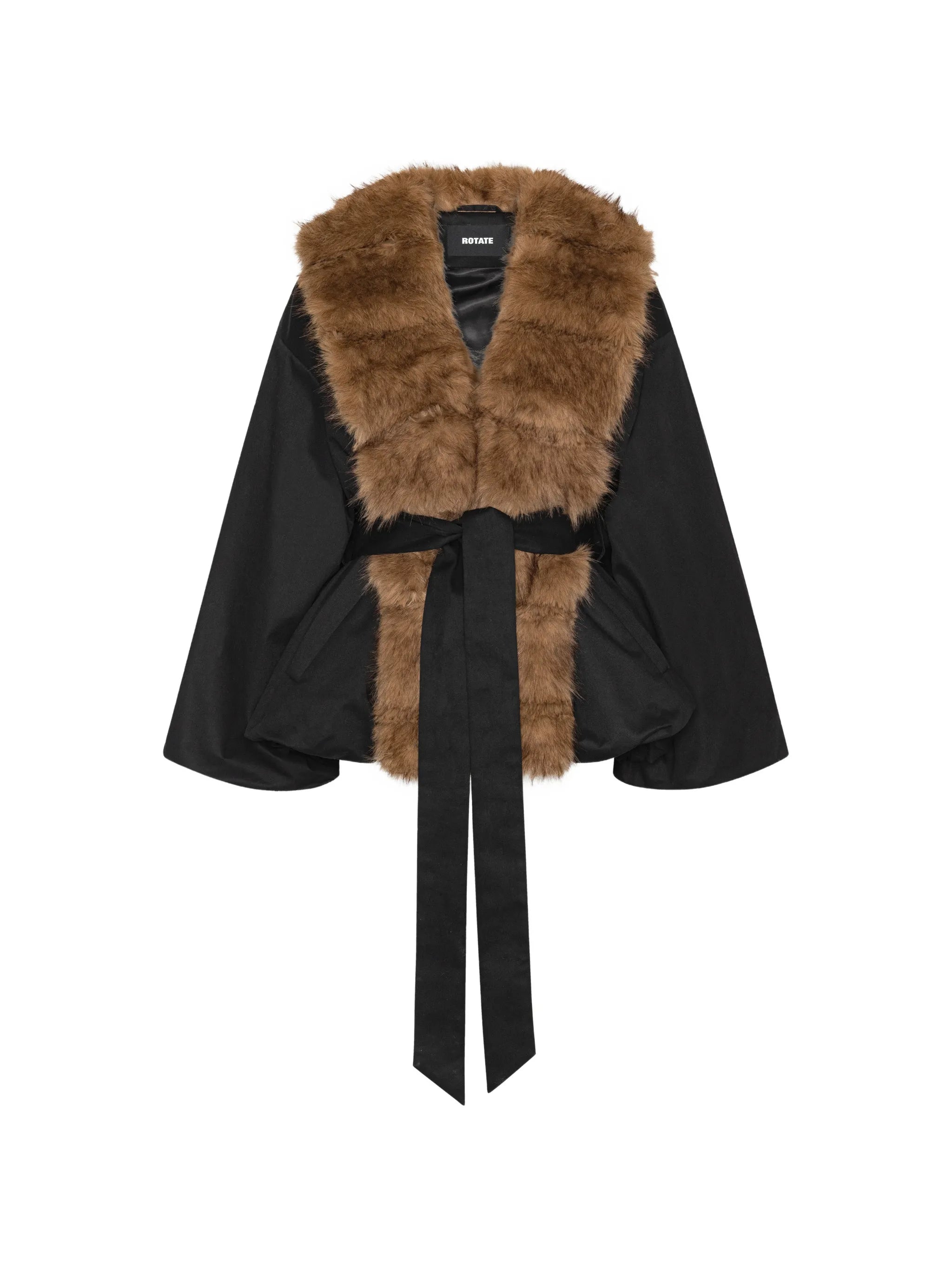 Rotate Rotate Faux-fur Collar Jacket