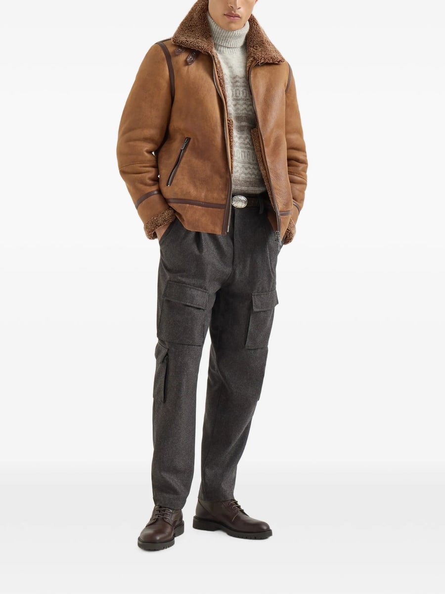 Brunello Cucinelli Brunello Cucinelli Shearling Aviator Jacket, view 2