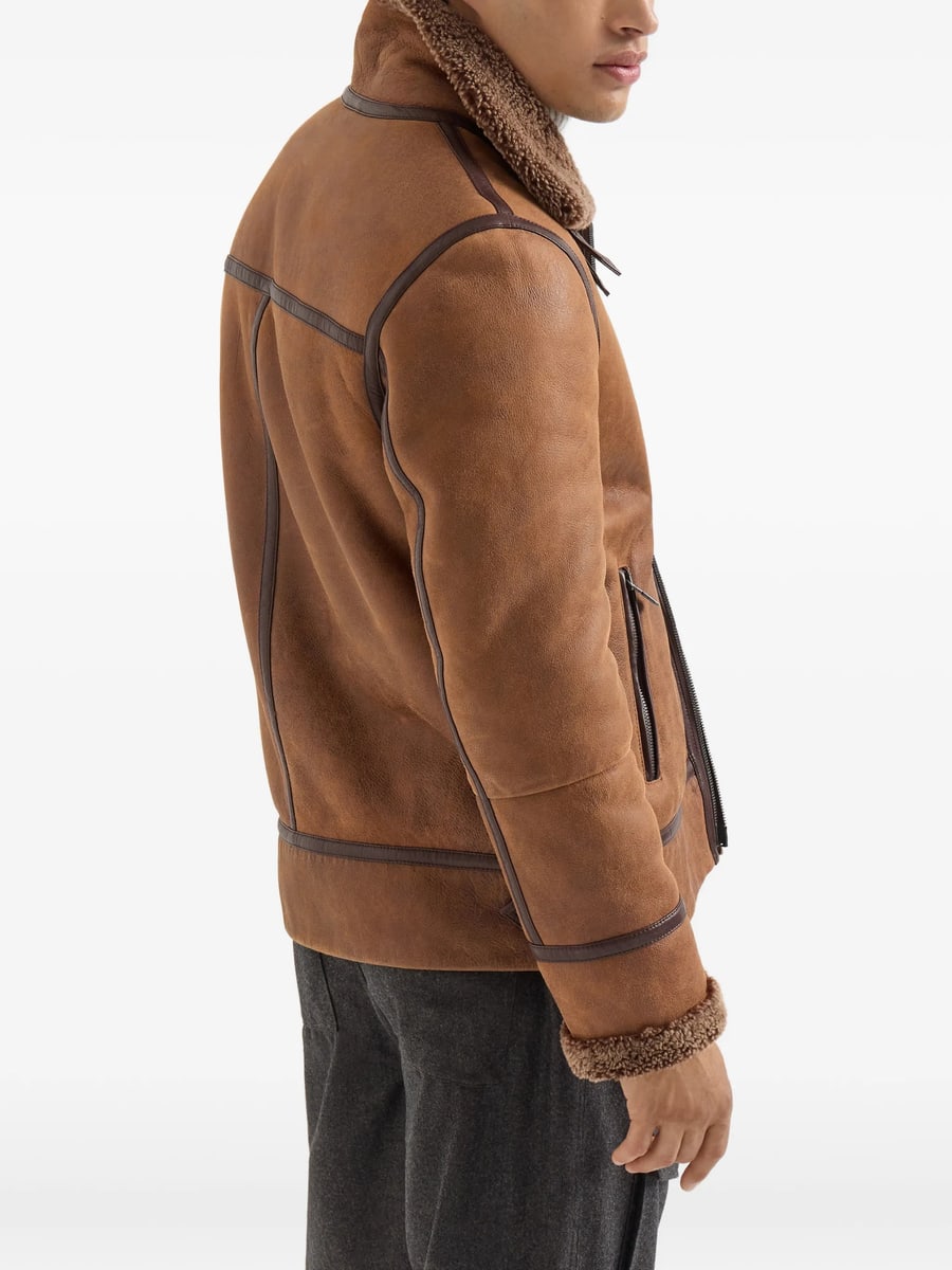 Brunello Cucinelli Brunello Cucinelli Shearling Aviator Jacket, view 5