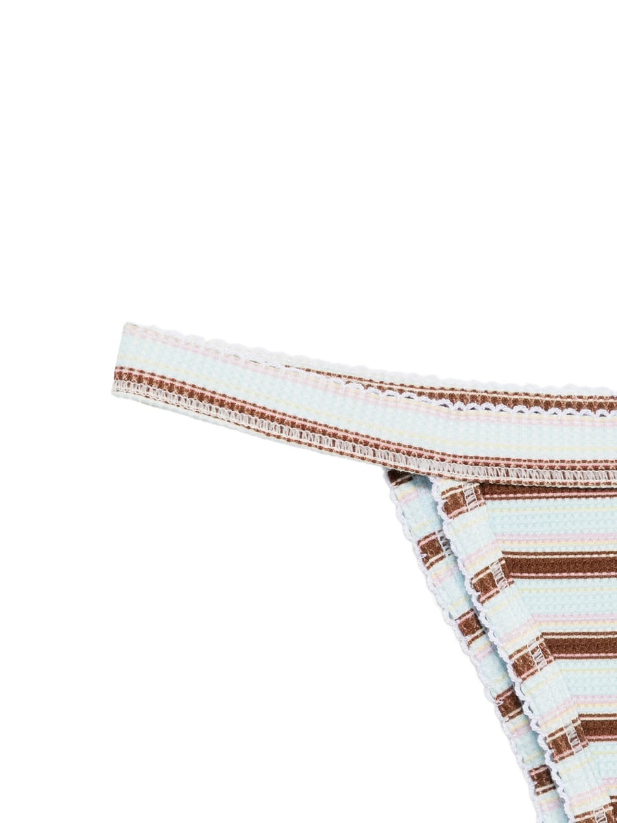 Frankies Bikinis Frankies Bikinis Stripe-pattern Bikini Bottoms, view 2
