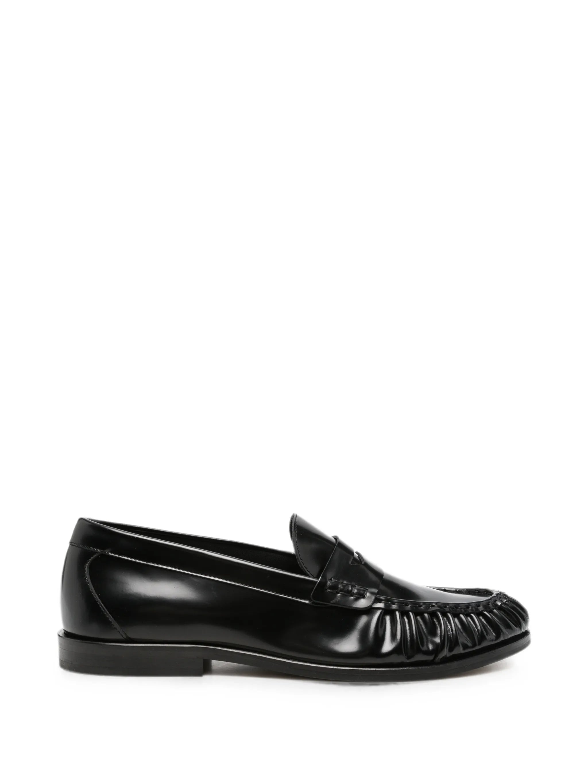 Vinny's Vinny's Ruched-detail Leather Loafers