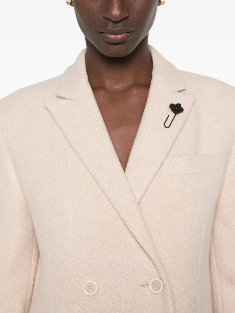 Lardini Lardini Double-breasted Notched-lapel Wool Coat, view 2
