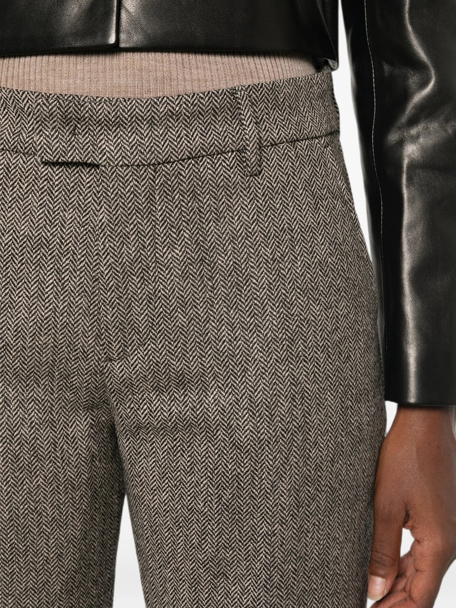 Berwich Berwich Alice Herringbone-pattern Trousers, view 3