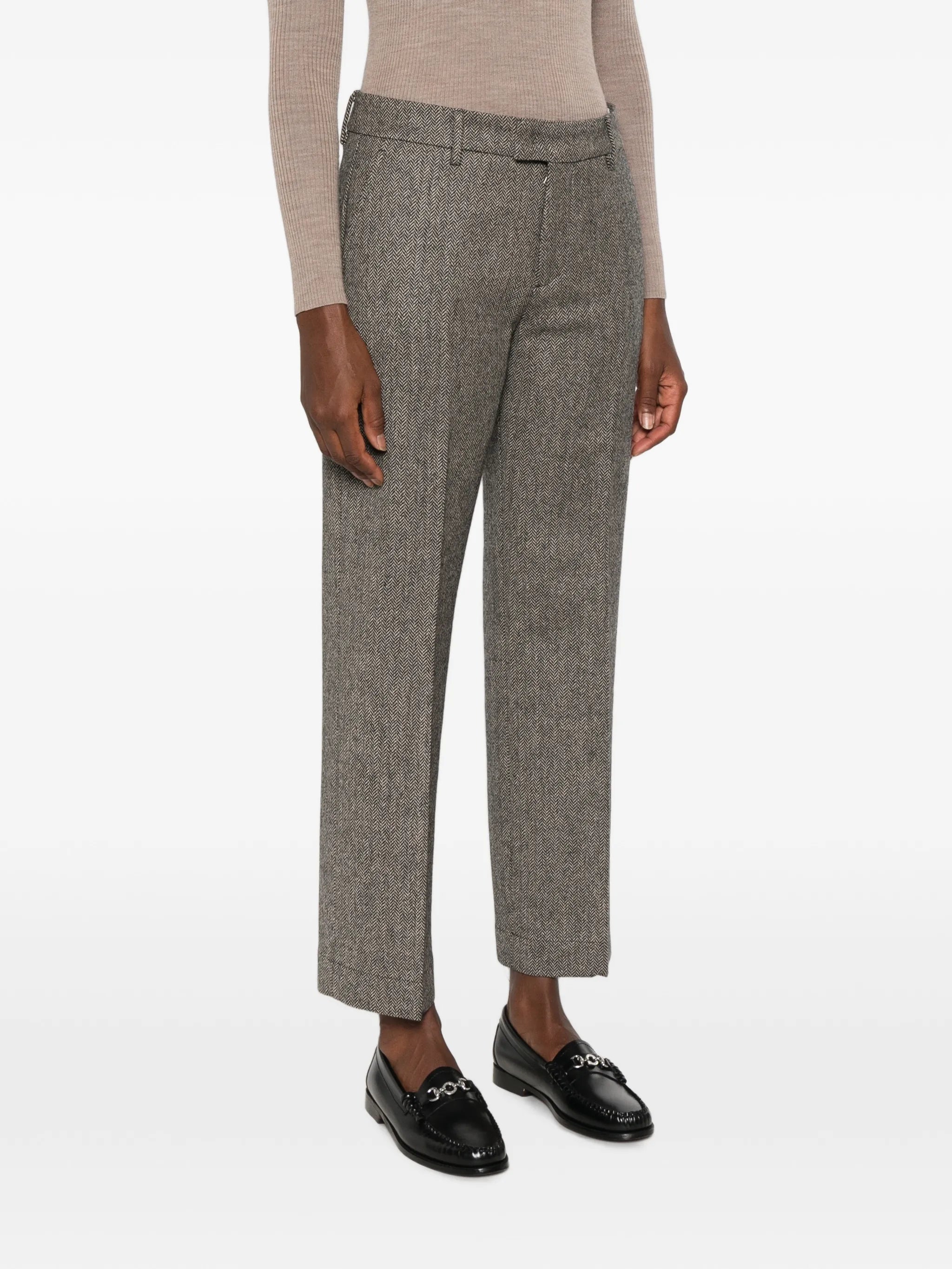 Berwich Berwich Alice Herringbone-pattern Trousers, view 2