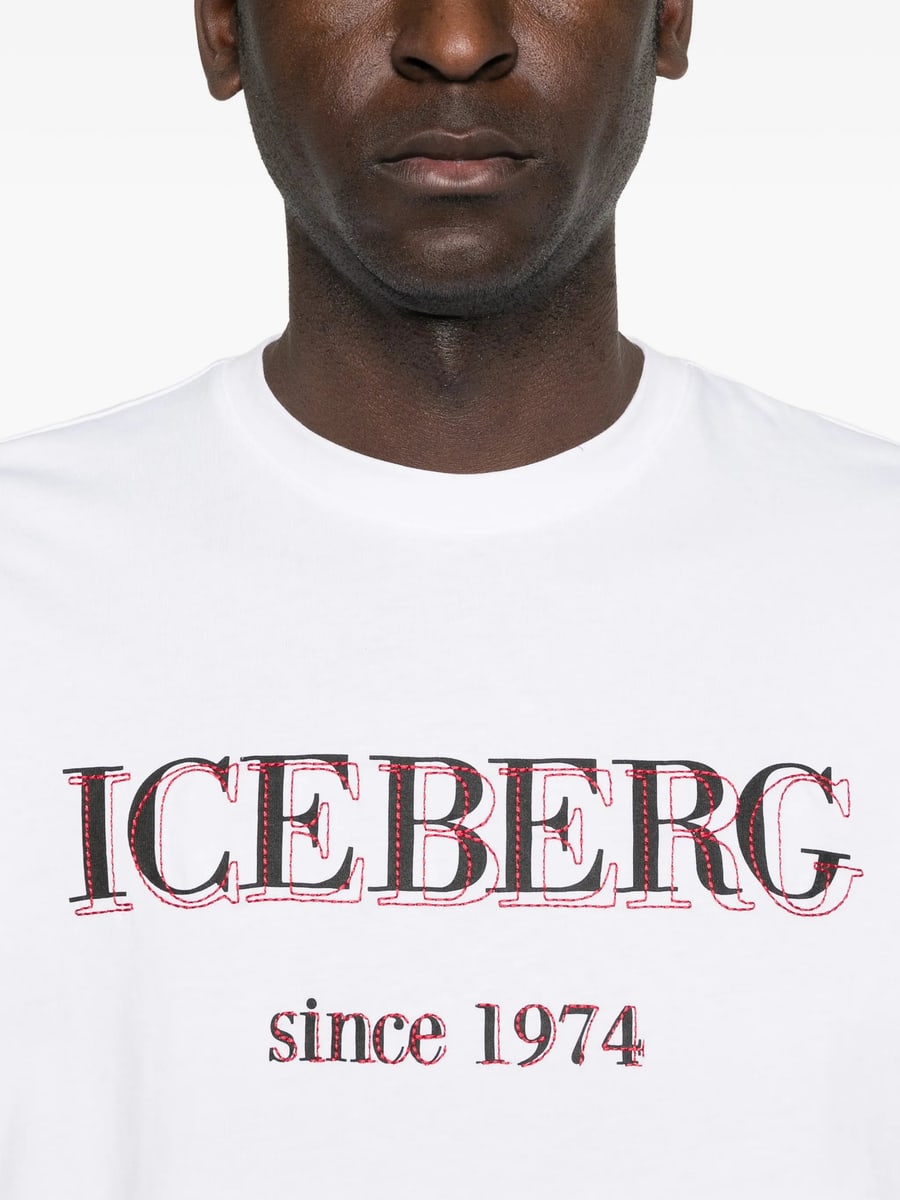 Iceberg Iceberg Logo-embroidered Cotton T-shirt, view 4