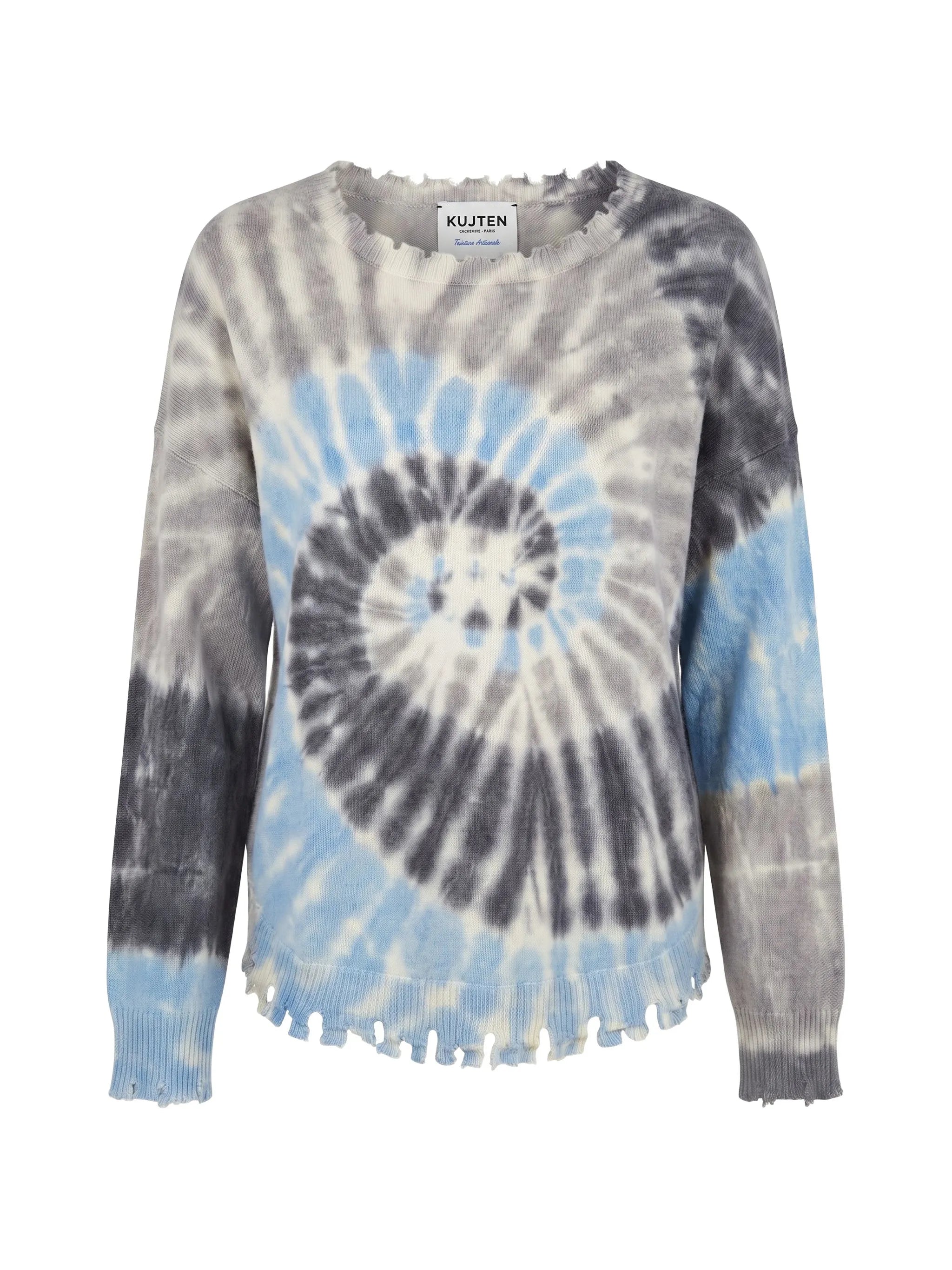 Kujten Kujten Cashmere Tie-dye Distressed-effect Sweater