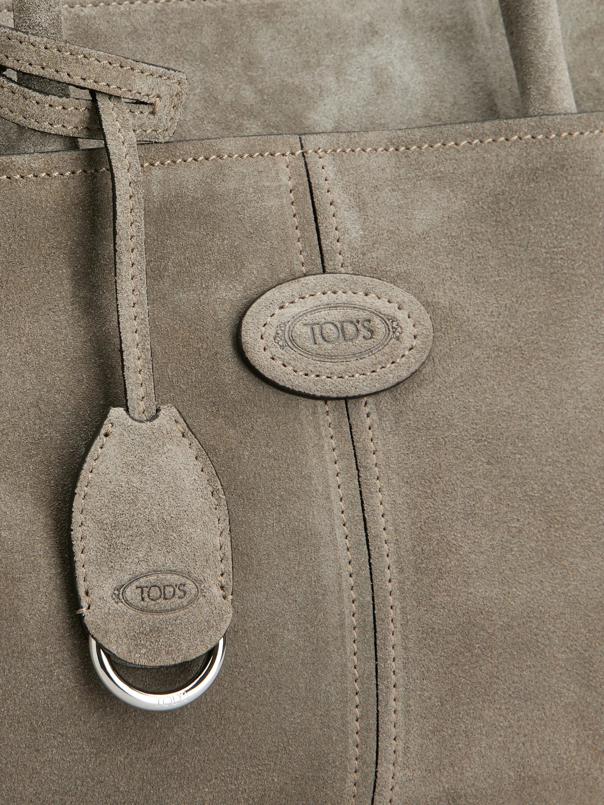 Tod's Tod's Logo-patch Suede Tote Bag, view 2