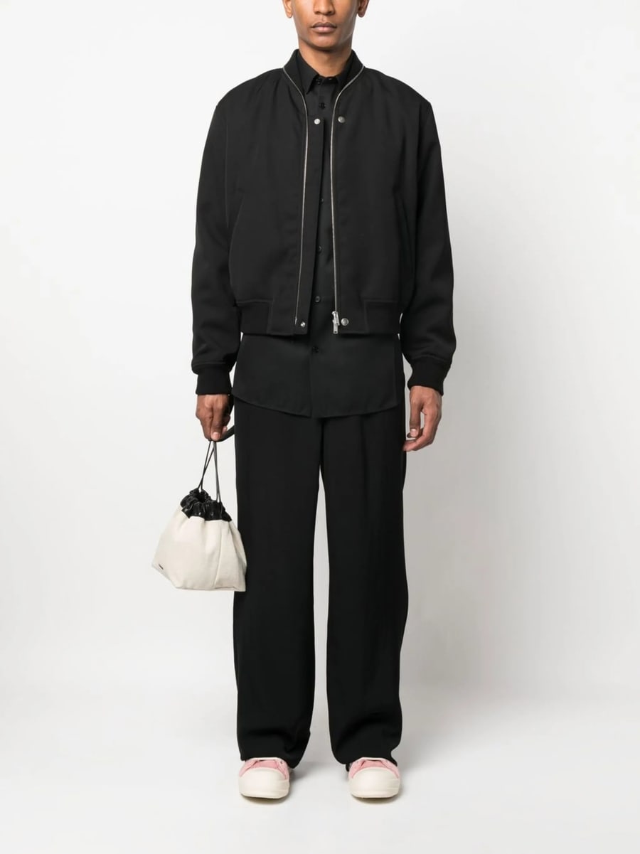 Jil Sander Jil Sander Zipped Wool Bomber Jacket, view 3