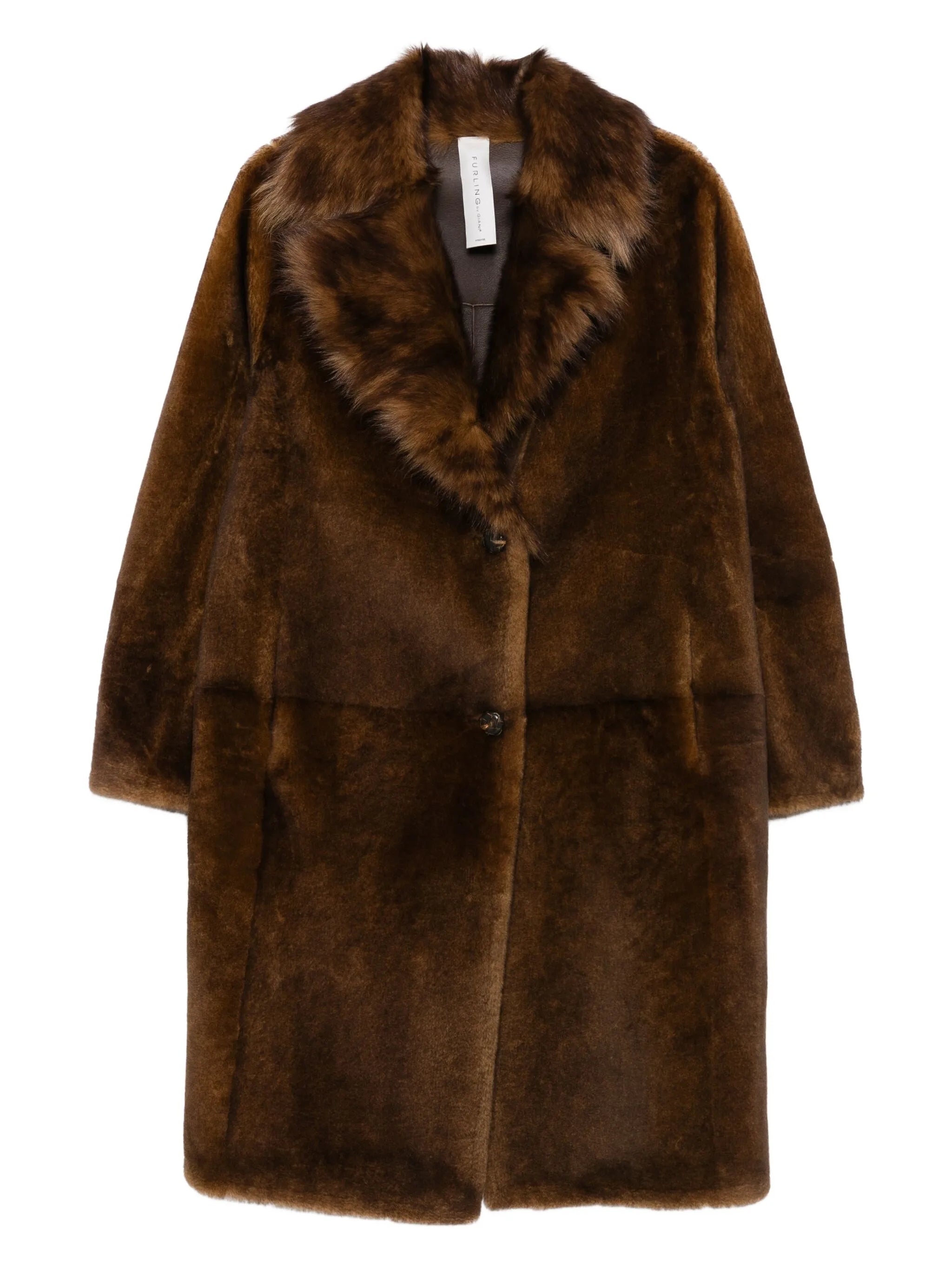 Furling Furling Fur-trimmed Lapel Single-breasted Coat