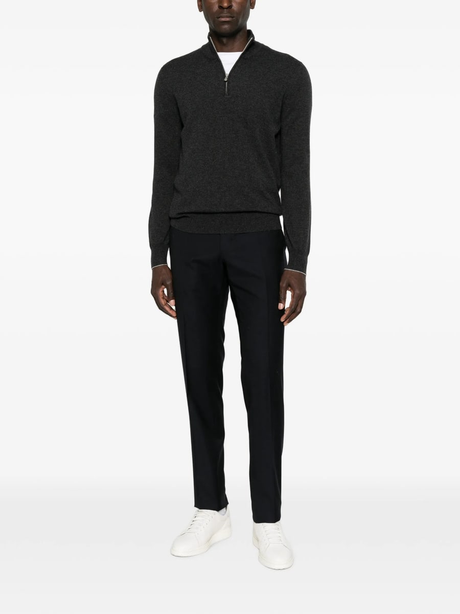 Incotex Incotex Flat-front Wool Trousers, view 4