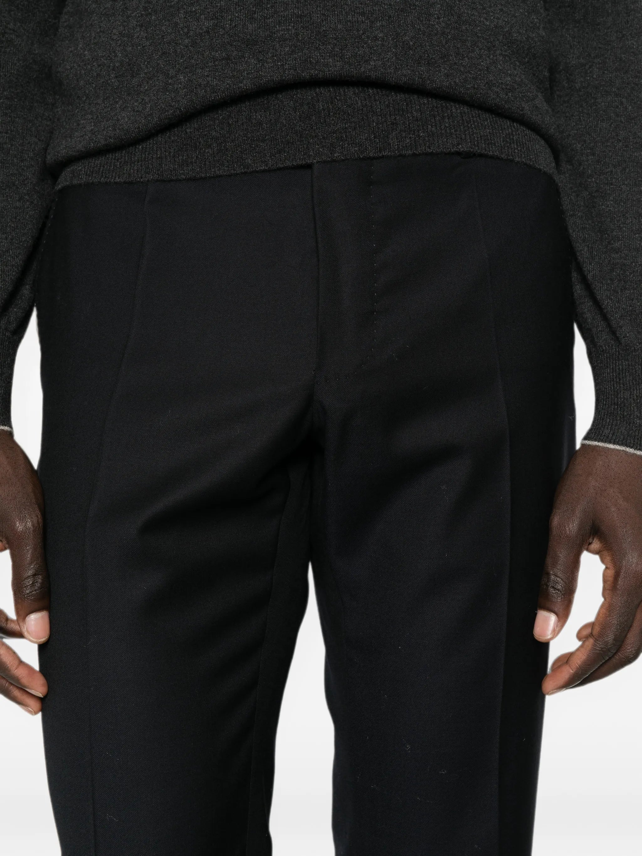 Incotex Incotex Flat-front Wool Trousers, view 2