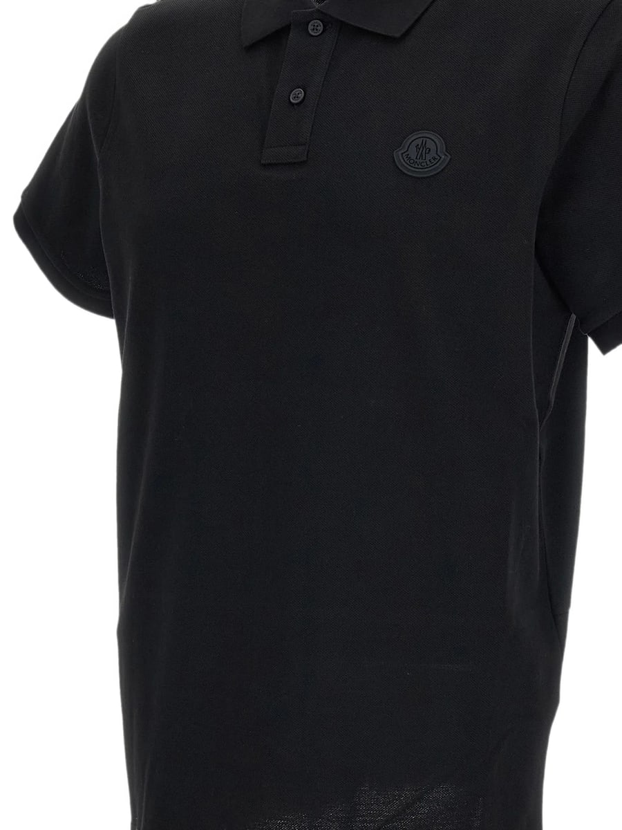 Moncler Moncler Logo-patch Piqué Polo Shirt, view 3