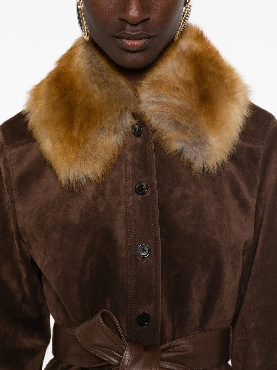 Saint Laurent Saint Laurent Belted Leather Jacket, view 3