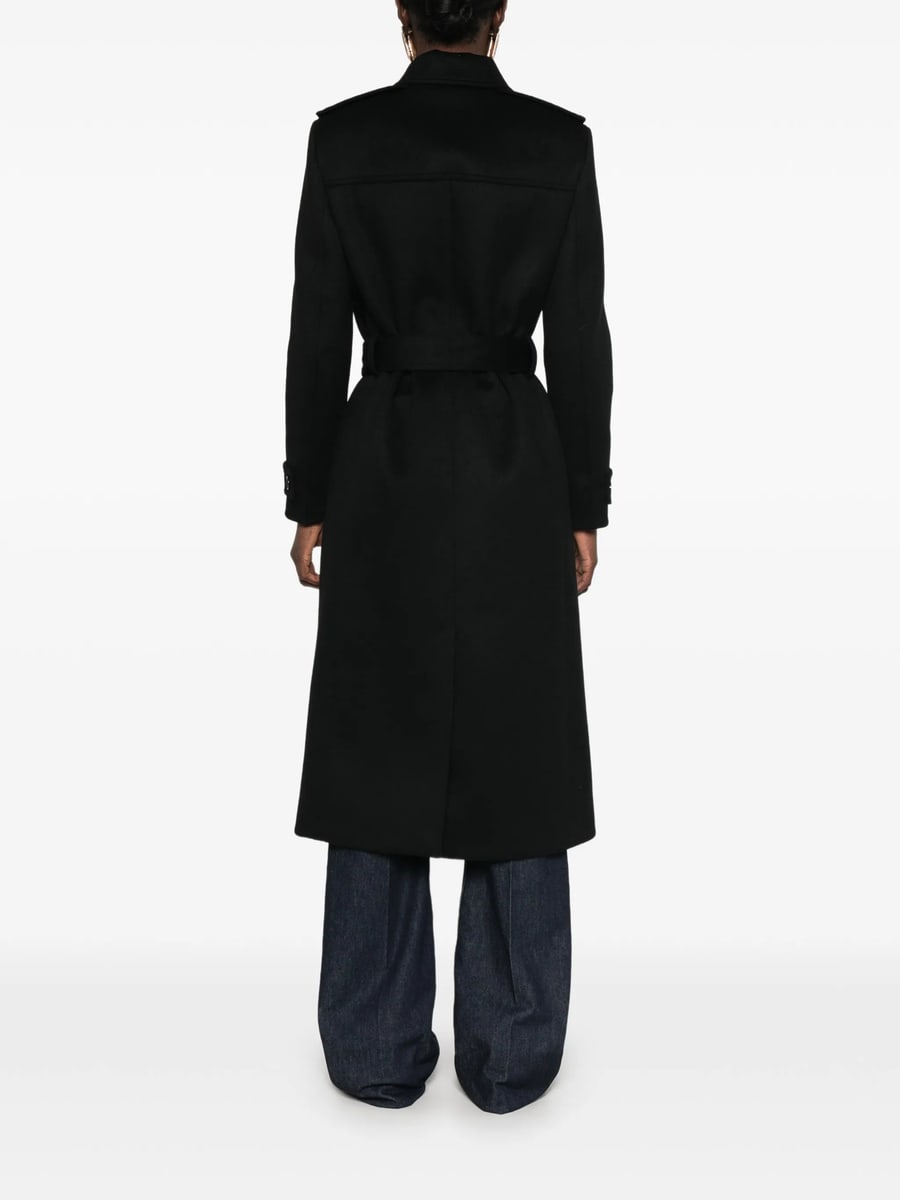 Saint Laurent Saint Laurent Belted Single-breasted Coat, view 4