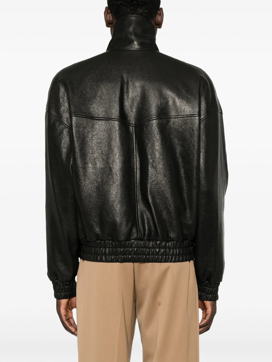 Saint Laurent Saint Laurent Jacket In Bubbled Lambskin, view 4