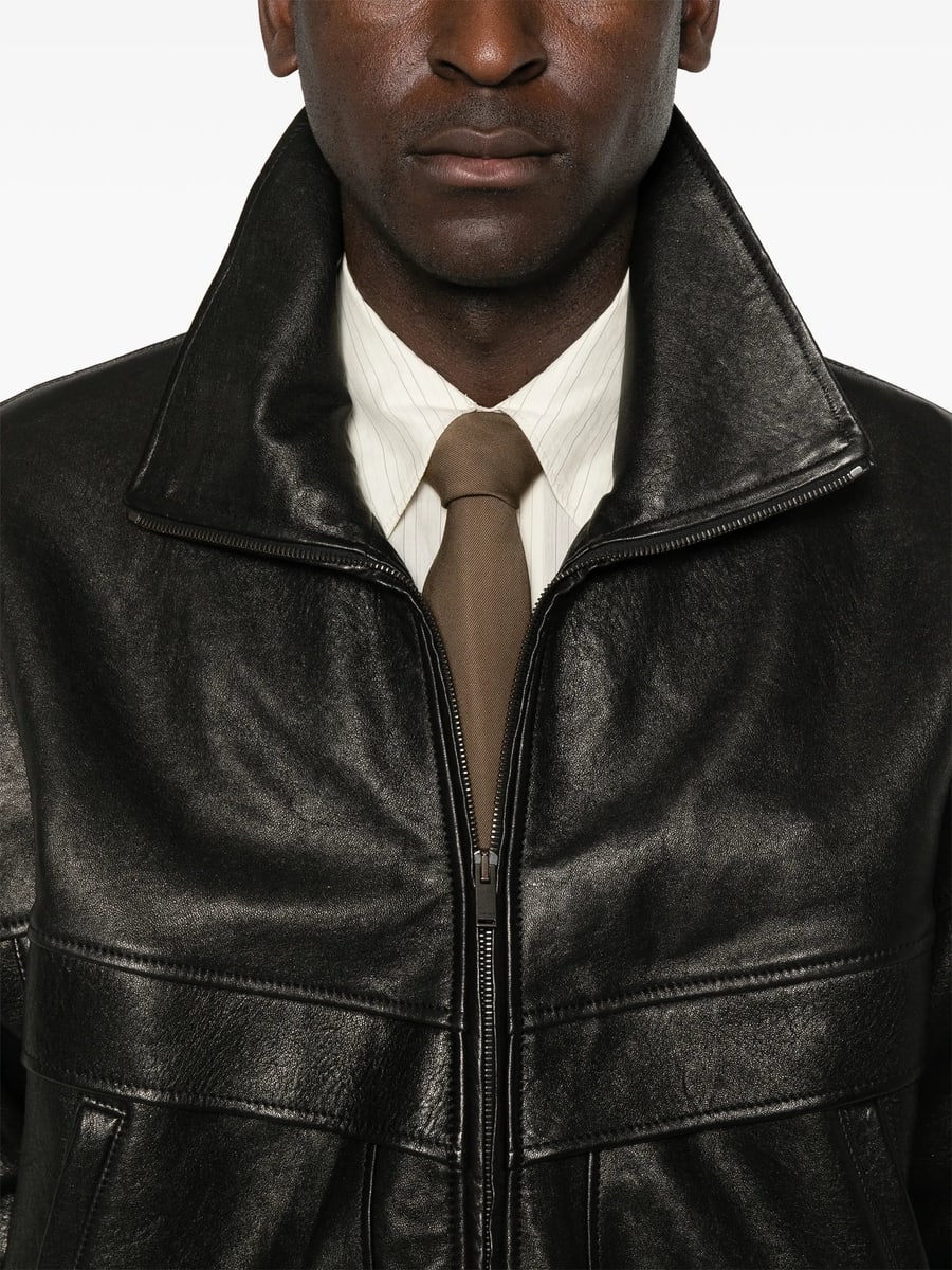 Saint Laurent Saint Laurent Jacket In Bubbled Lambskin, view 5