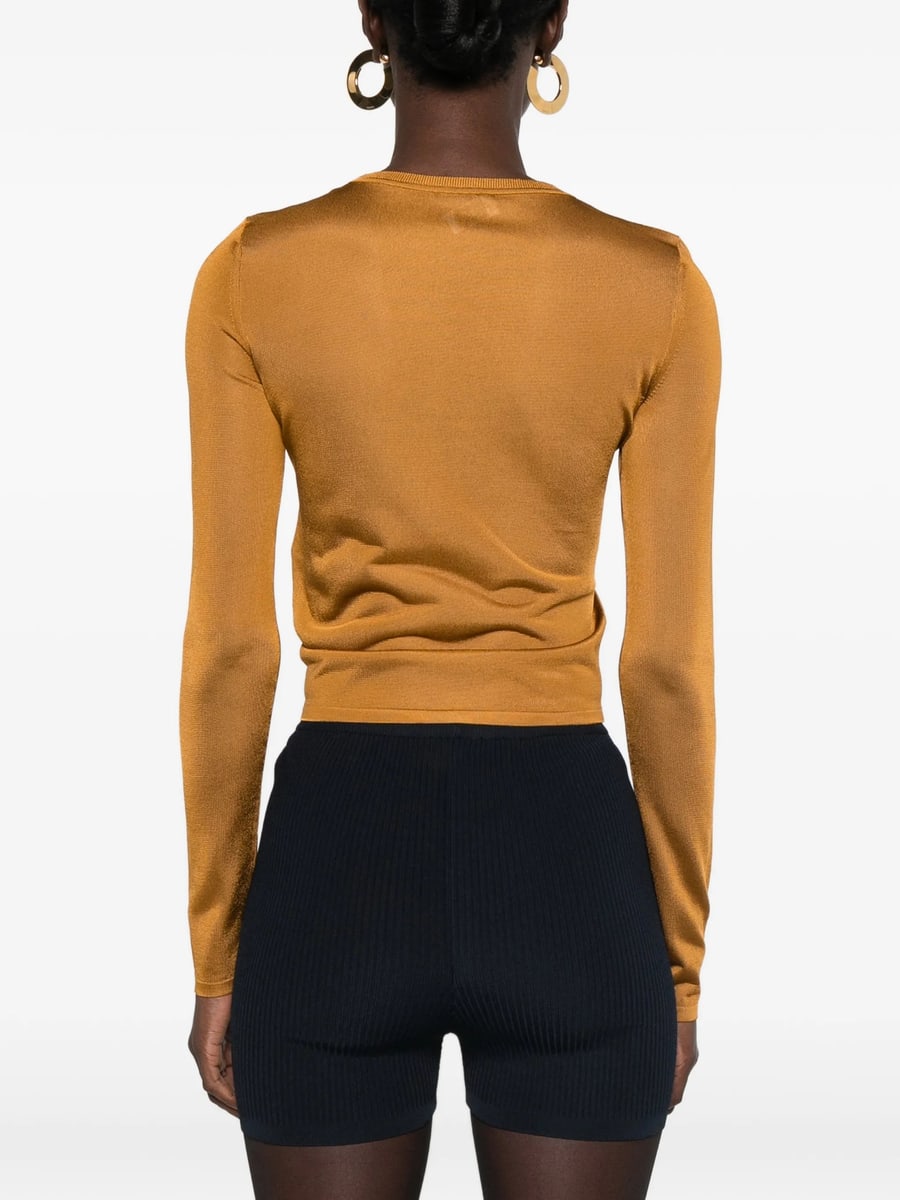 Saint Laurent Saint Laurent Cassandre Sheer Top In Knit, view 2