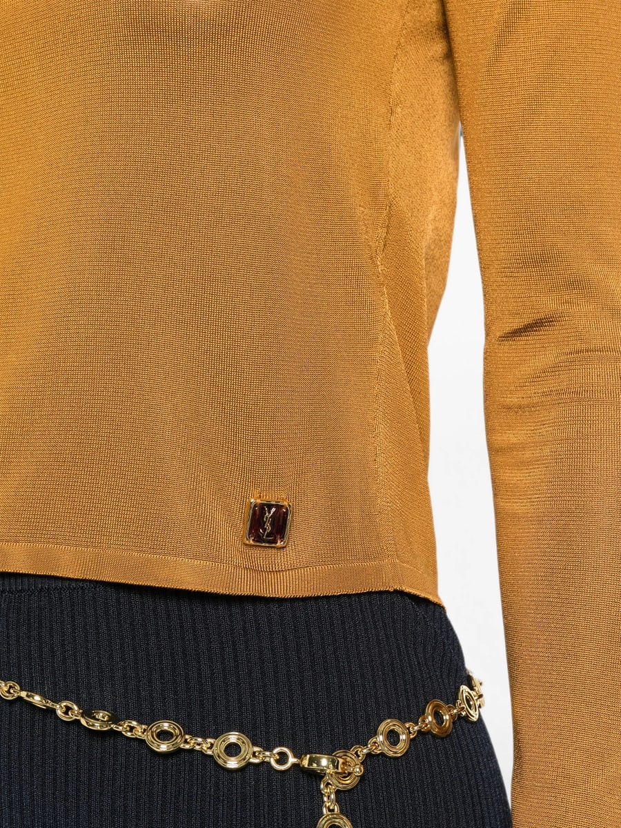 Saint Laurent Saint Laurent Cassandre Sheer Top In Knit, view 4