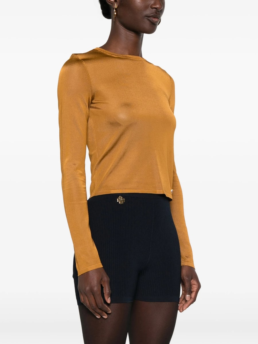 Saint Laurent Saint Laurent Cassandre Sheer Top In Knit, view 5
