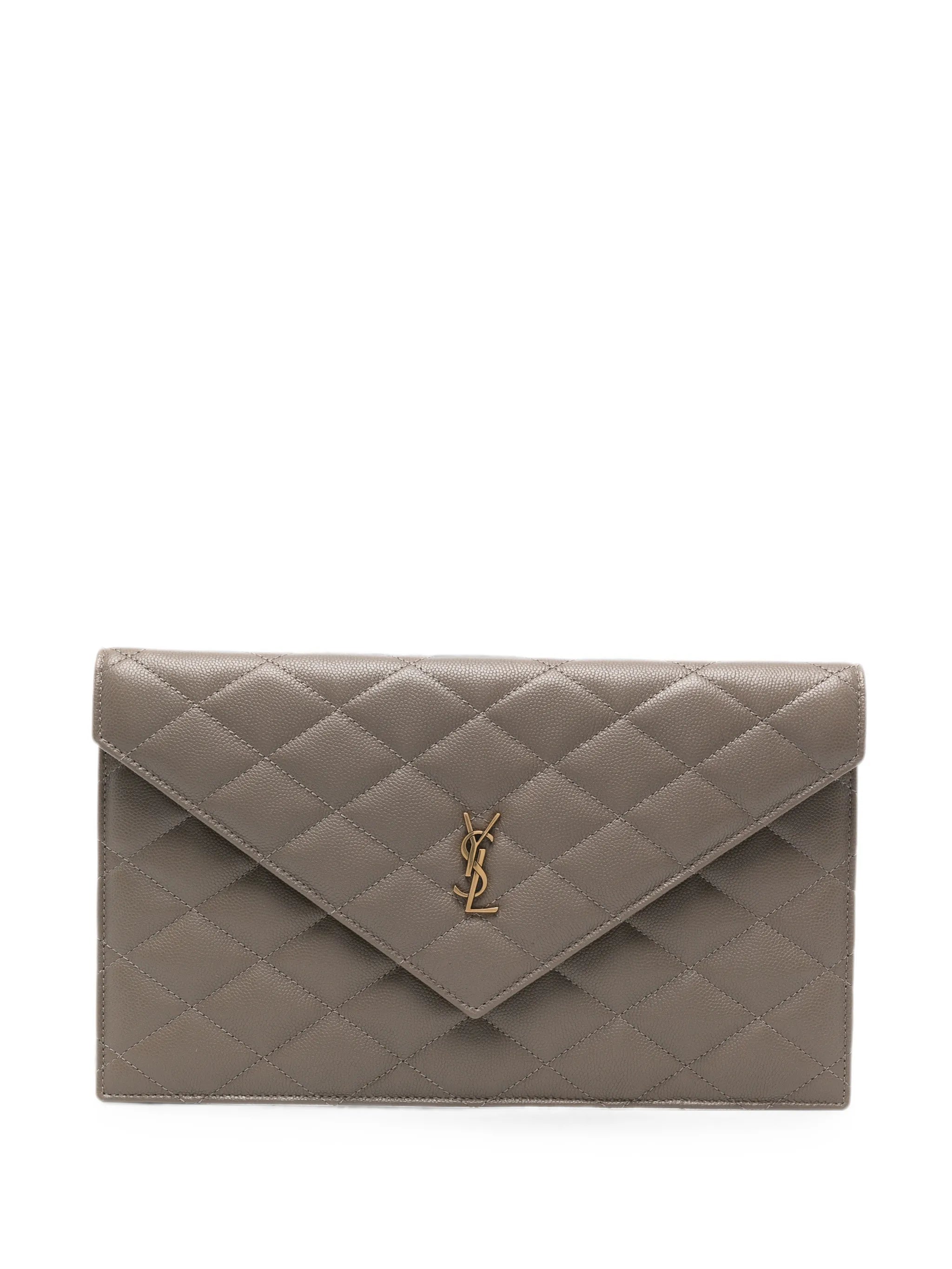 Saint Laurent Saint Laurent Cassandre Quilted Leather Clutch Bag