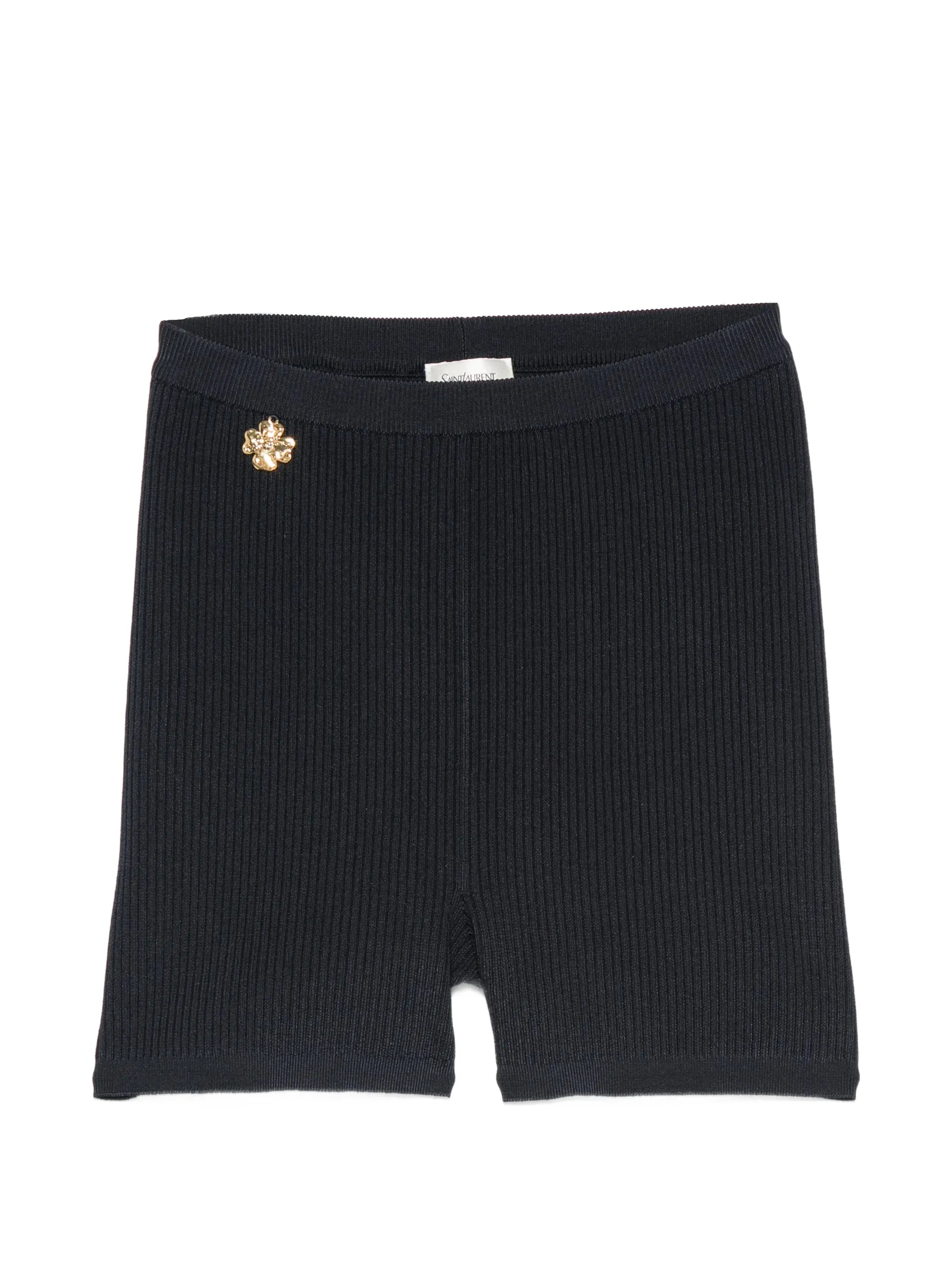 Saint Laurent Saint Laurent Rib-knit Cycling Shorts