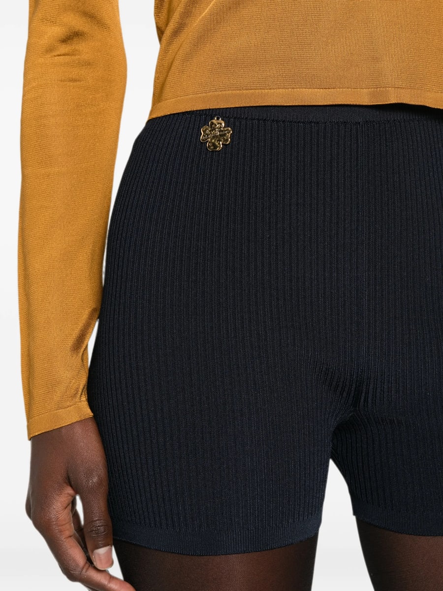Saint Laurent Saint Laurent Rib-knit Cycling Shorts, view 2