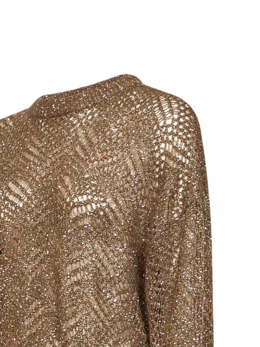 Brunello Cucinelli Brunello Cucinelli Sequin-embellished Openwork-knit Sweater, view 3