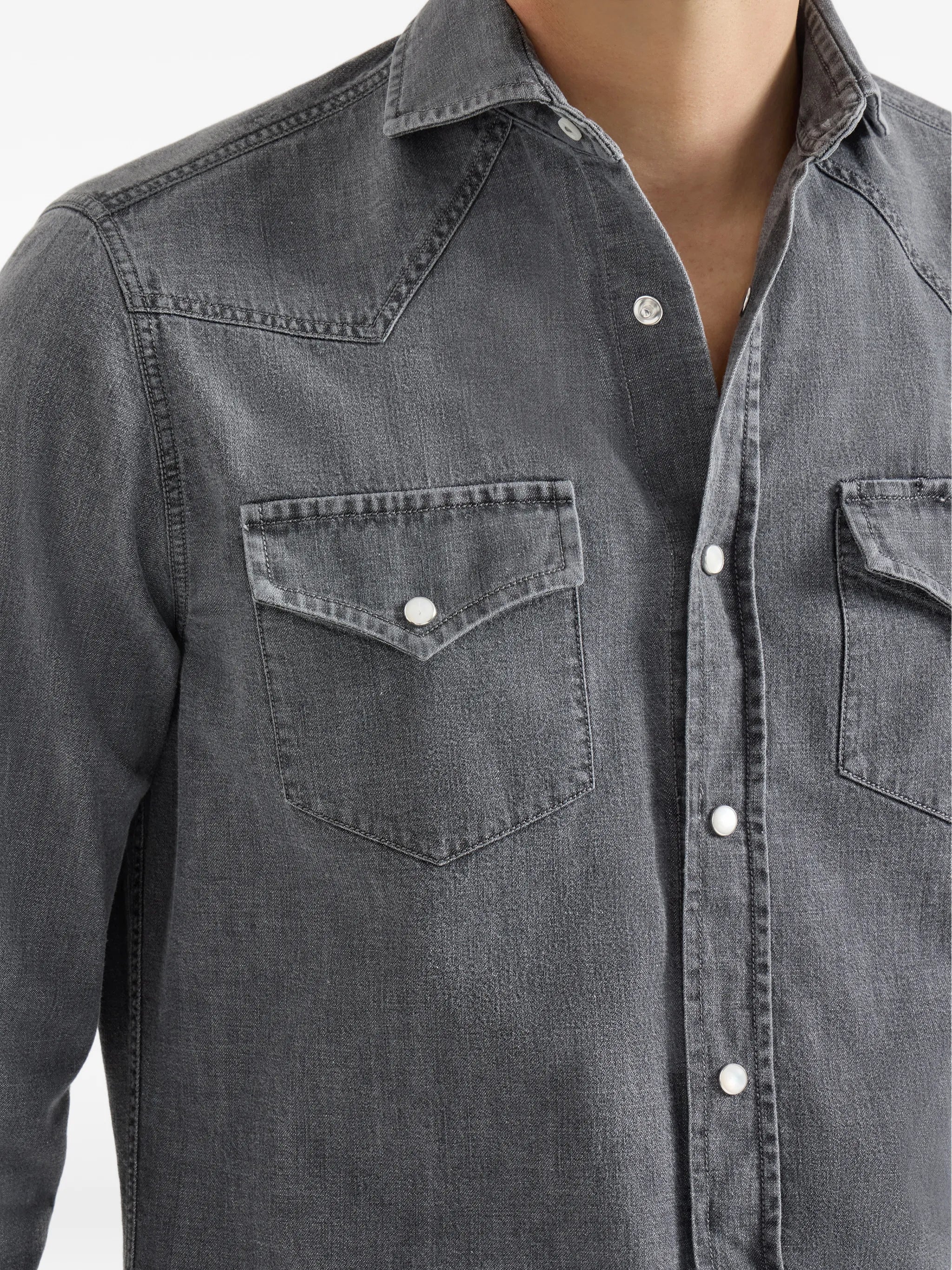 Brunello Cucinelli Brunello Cucinelli Lightweight Denim Shirt, view 2