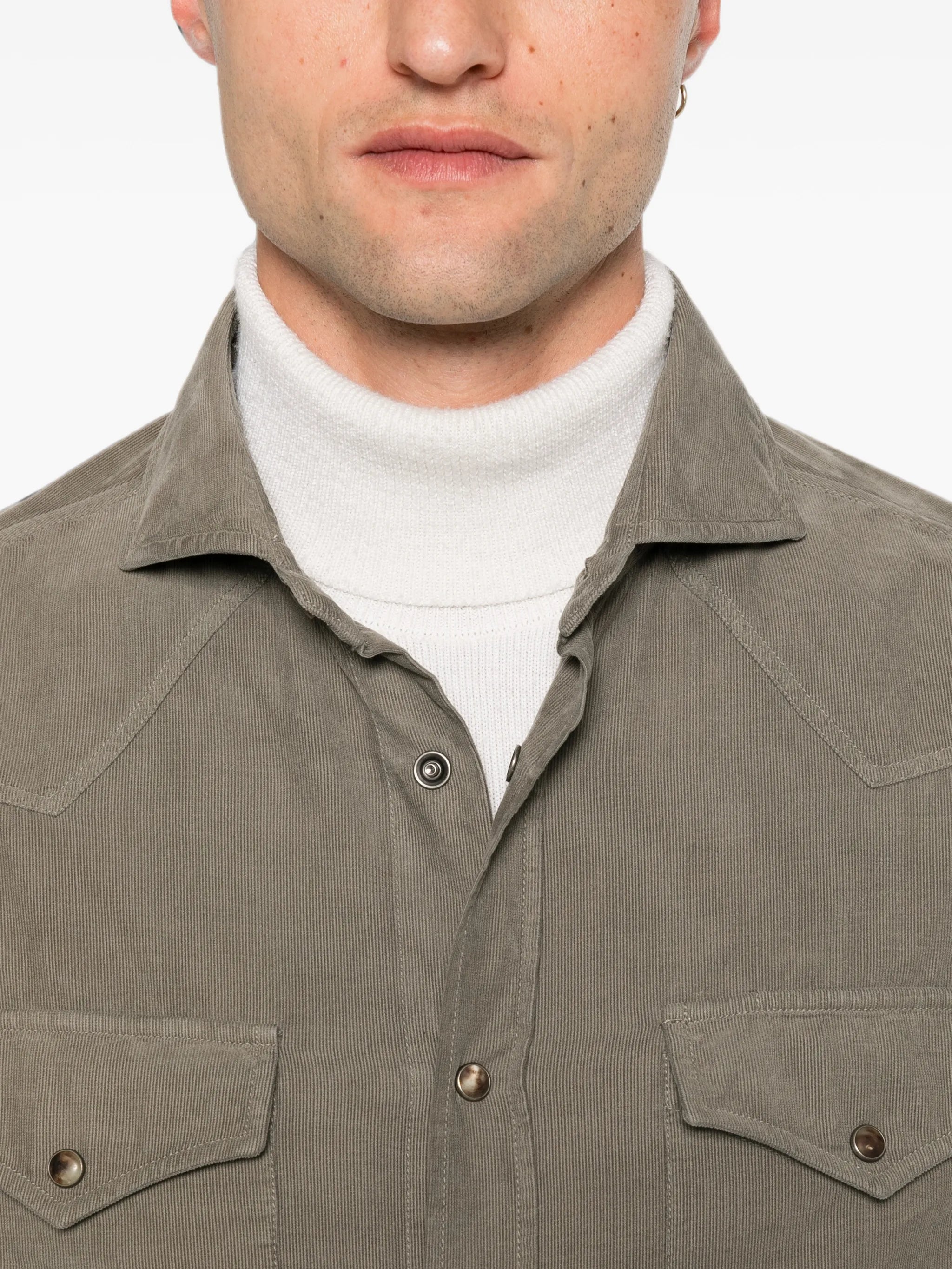 Brunello Cucinelli Brunello Cucinelli Corduroy Western-style Shirt, view 2