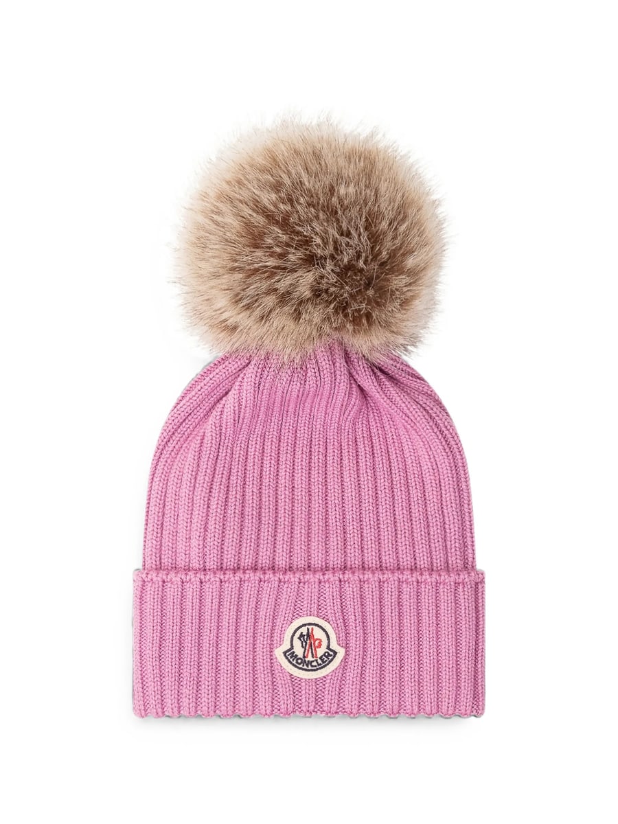 Moncler Moncler Pom-pom Ribbed Beanie Hat