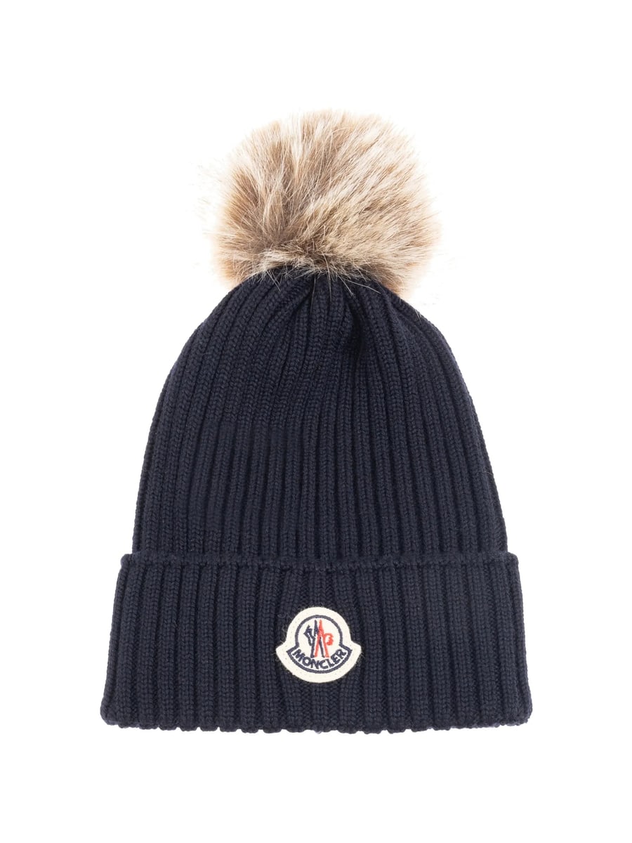 Moncler Moncler Ribbed-knit Bobble Hat