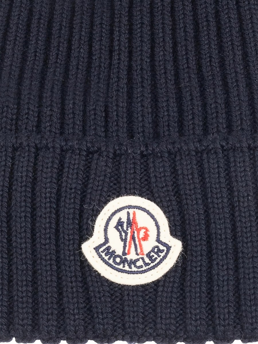 Moncler Moncler Ribbed-knit Bobble Hat, view 2