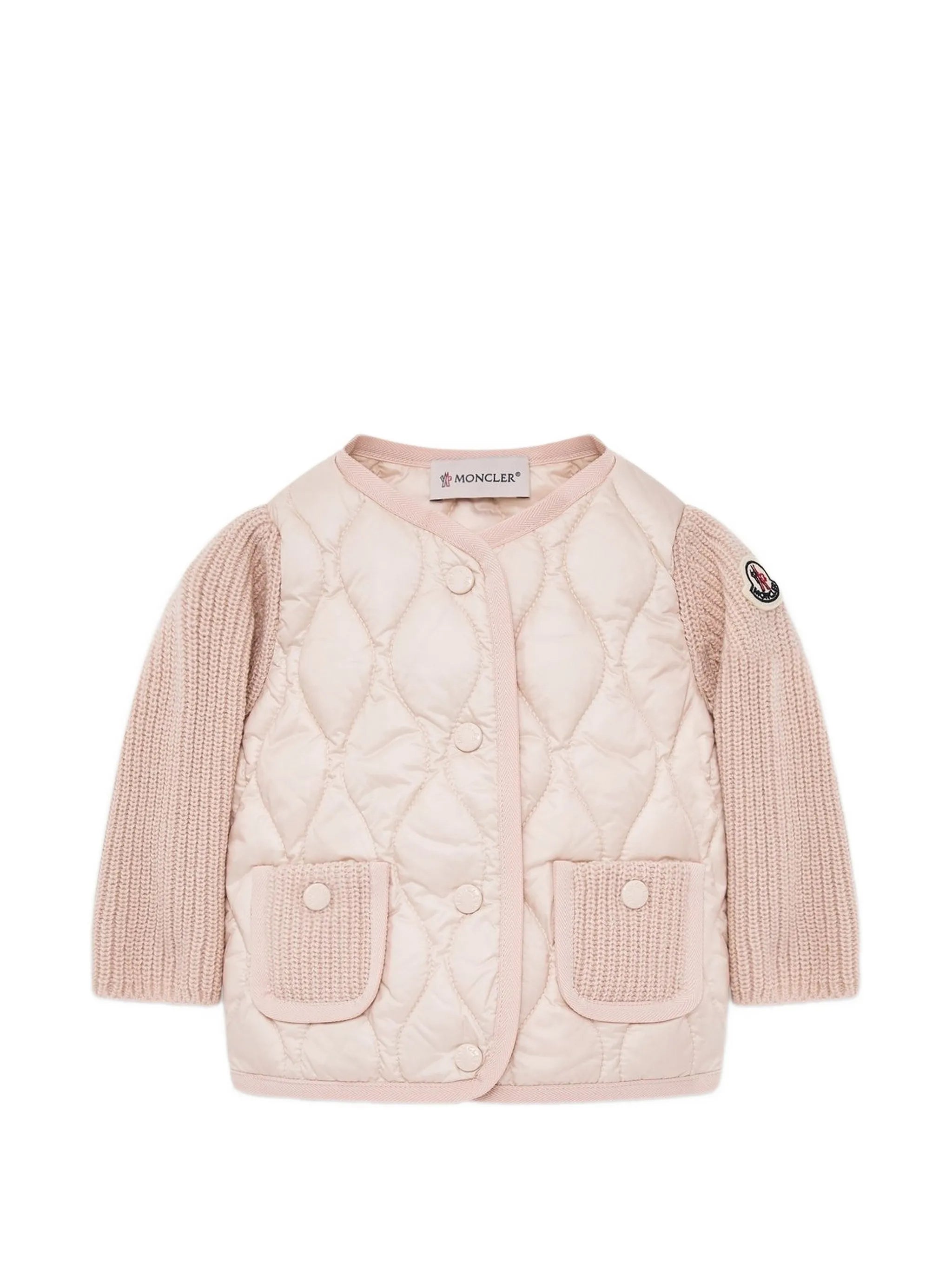 Moncler Moncler Quilted-panel Rib-knit Sweater