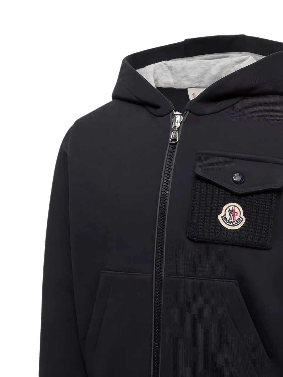 Moncler Moncler Logo-patch Zip-up Hoodie, view 3