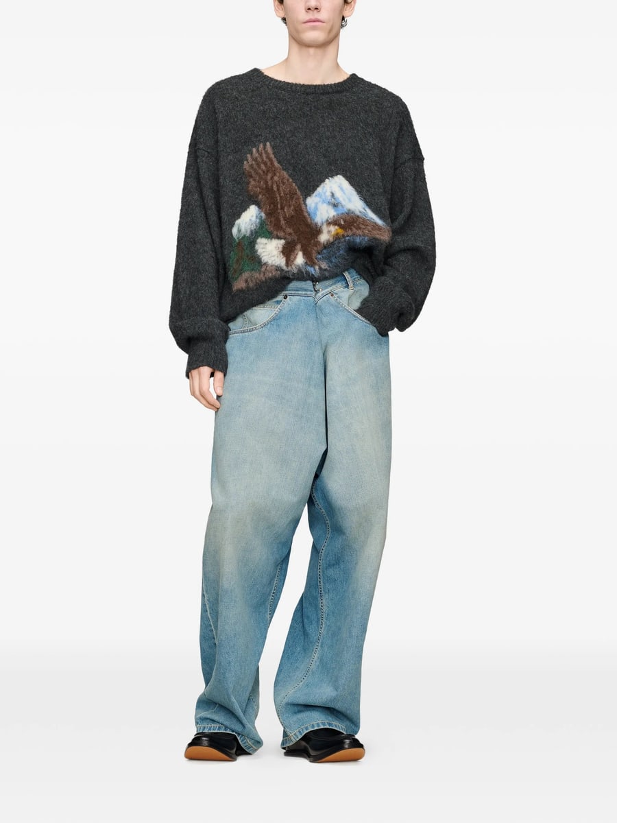 Maison Margiela Maison Margiela Wrap-front Faded Jeans, view 4