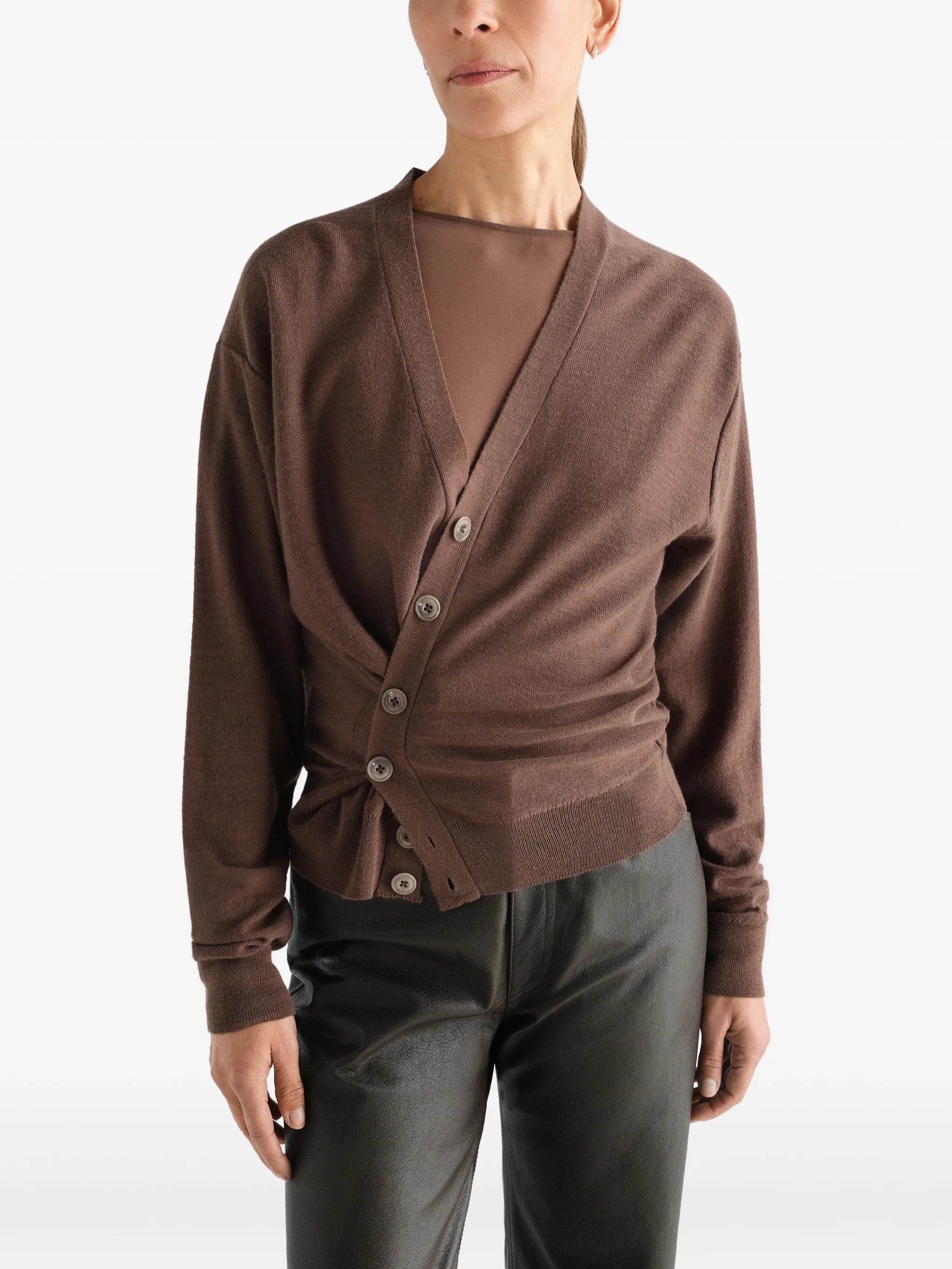 Lemaire Lemaire Relaxed Twisted Cardigan In Merino Blend, view 2