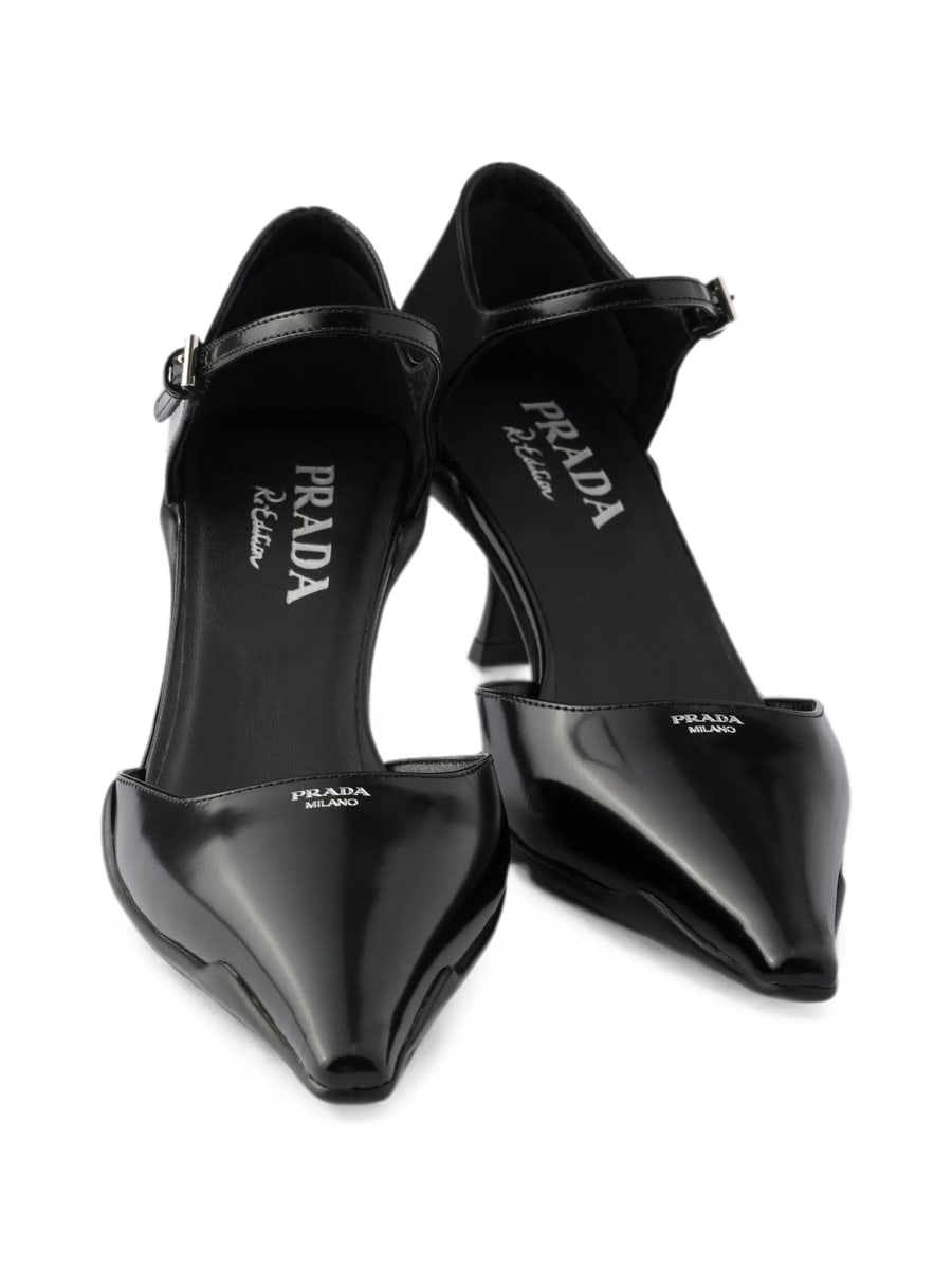 Prada Prada Decollete Brushed-leather D'Orsay Pumps, view 2