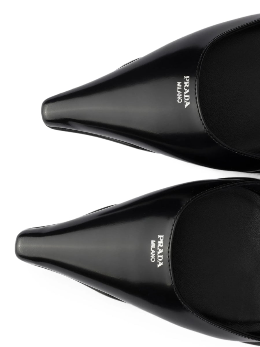 Prada Prada Decollete Brushed-leather D'Orsay Pumps, view 4