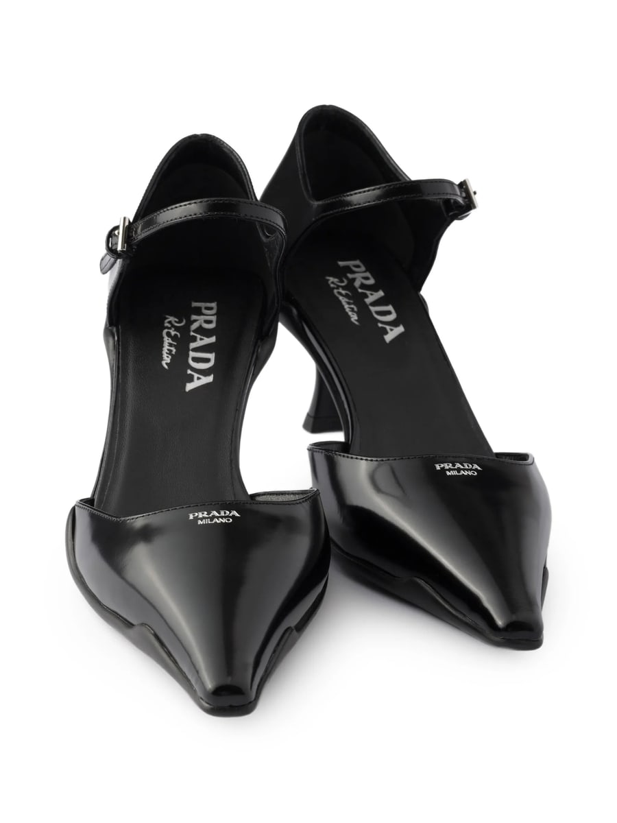 Prada Prada Decollete Brushed-leather D'Orsay Pumps, view 6