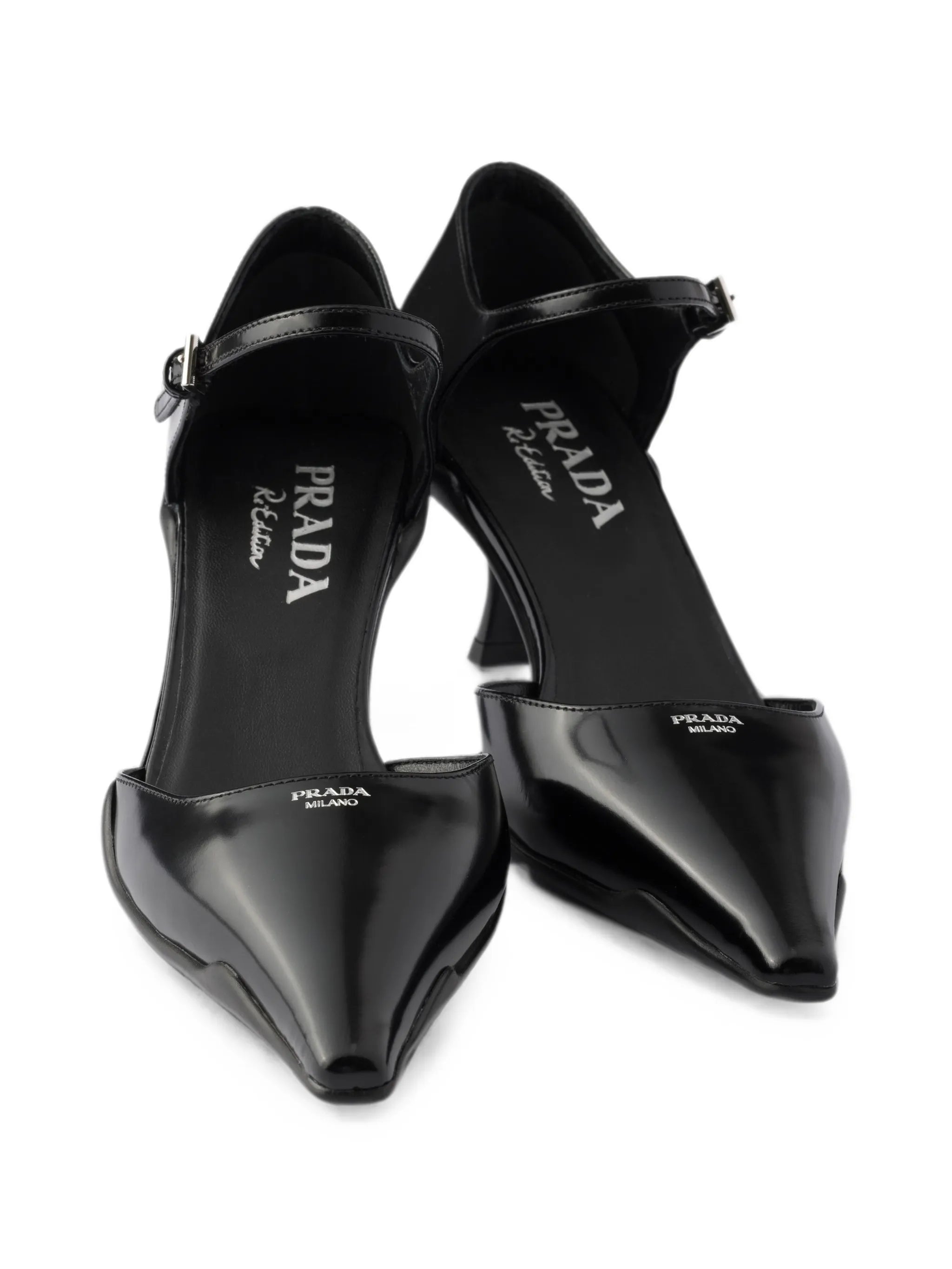 Prada Prada Brushed-leather D'Orsay Pumps, view 2