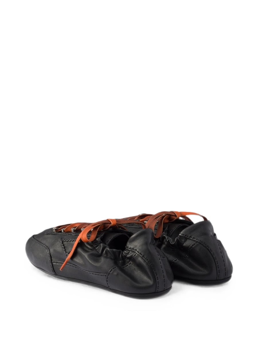 Prada Prada Collapse Antiqued Nappa Leather Sneakers With Hooks, view 2