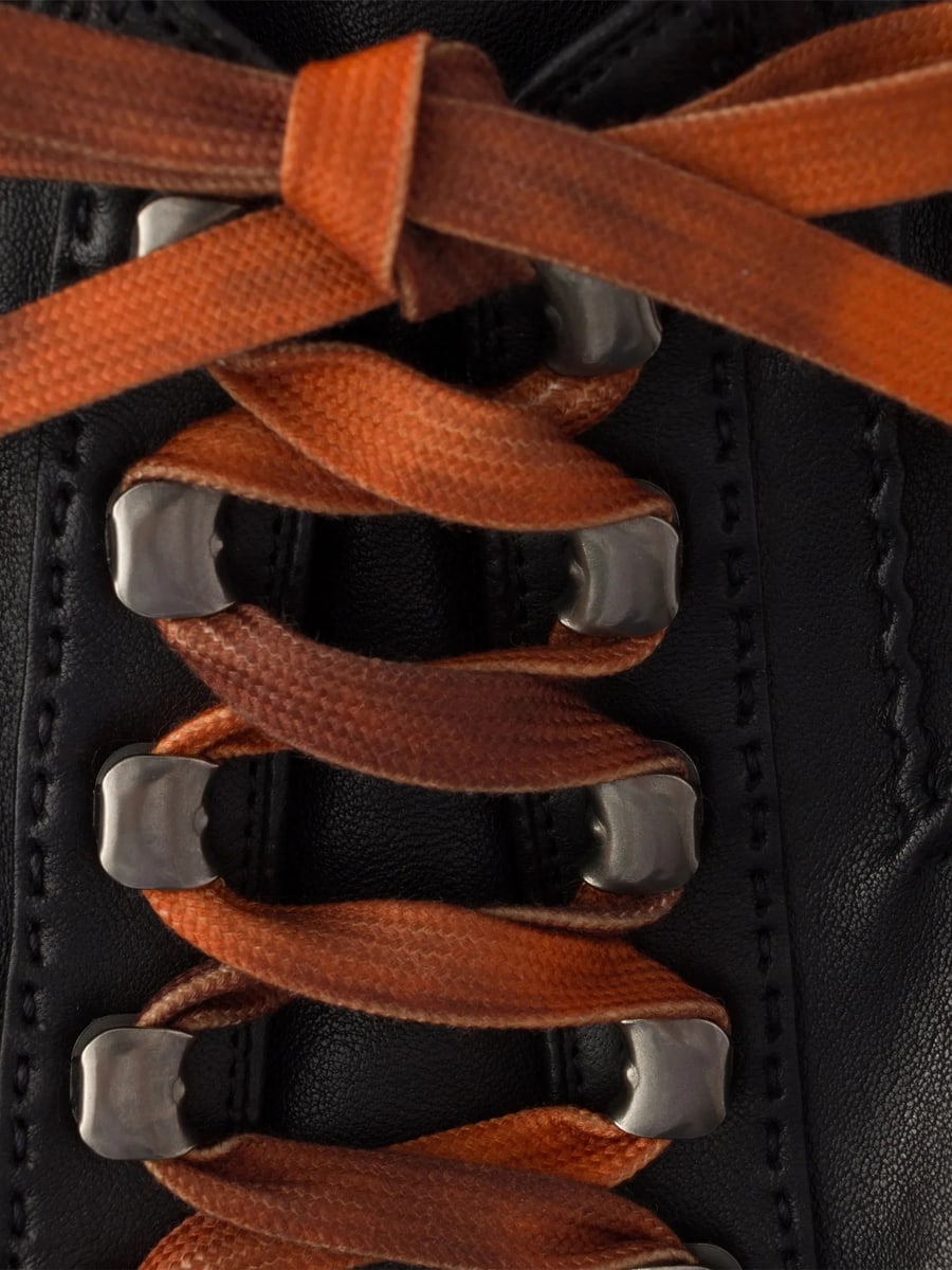 Prada Prada Collapse Antiqued Nappa Leather Sneakers With Hooks, view 6