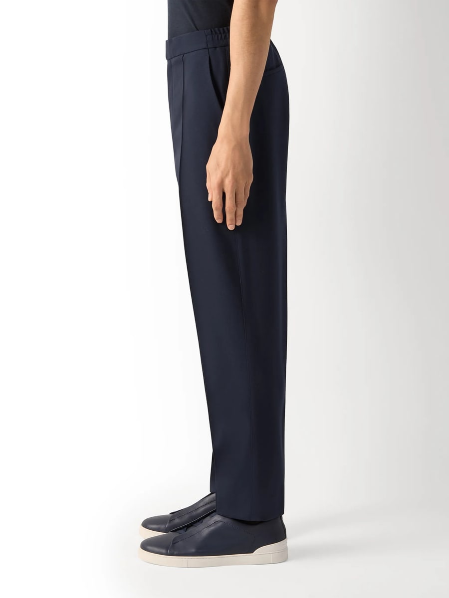 Zegna Zegna Navy Blue Wool Pants, view 4