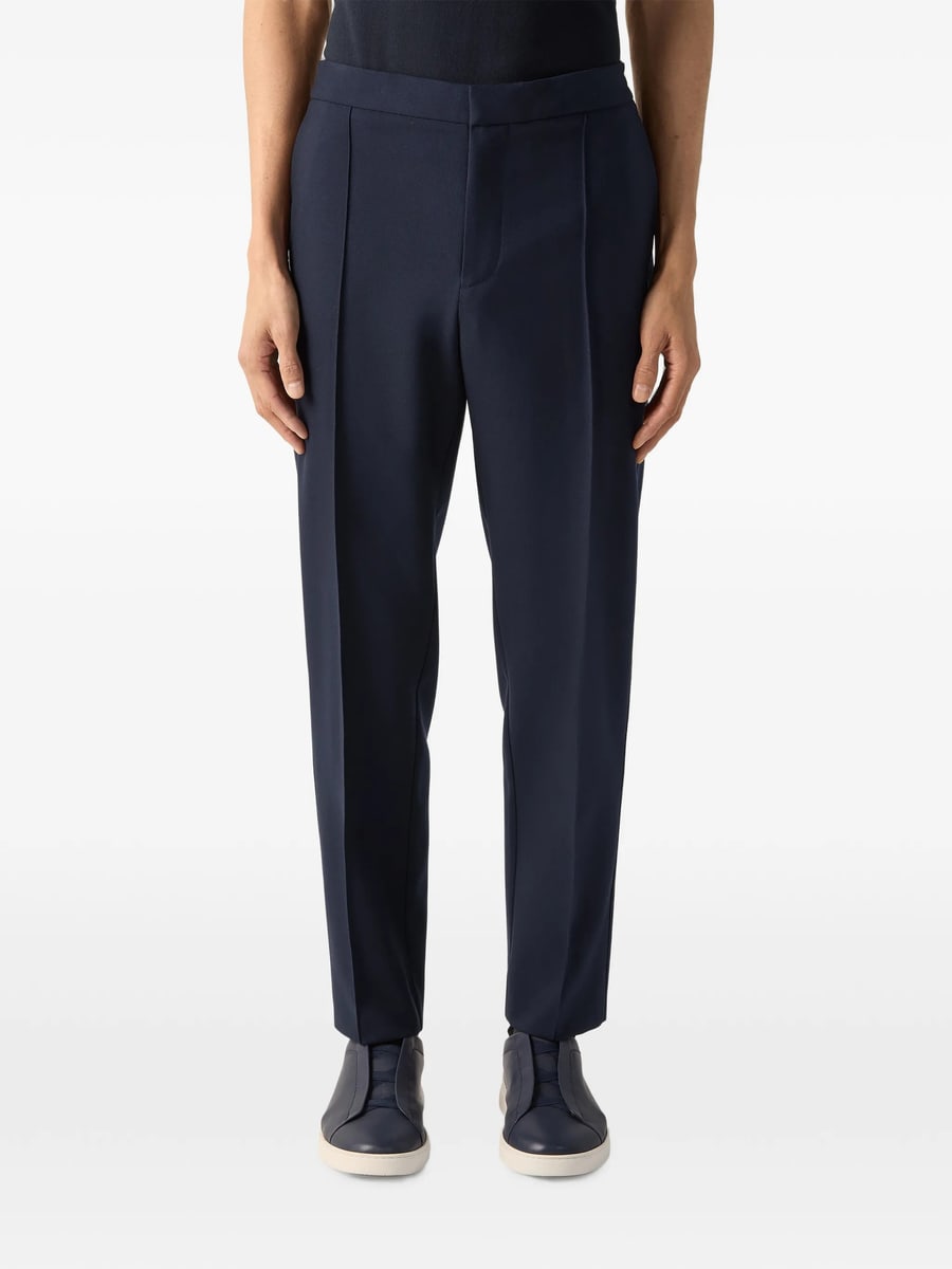 Zegna Zegna Navy Blue Wool Pants, view 5