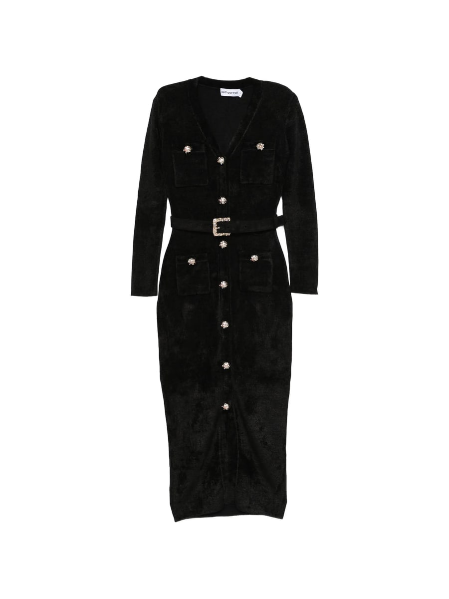self-portrait Self-portrait Belted Button-down Midi Dress
