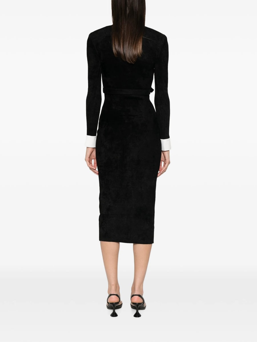 self-portrait Self-portrait Belted Button-down Midi Dress, view 3