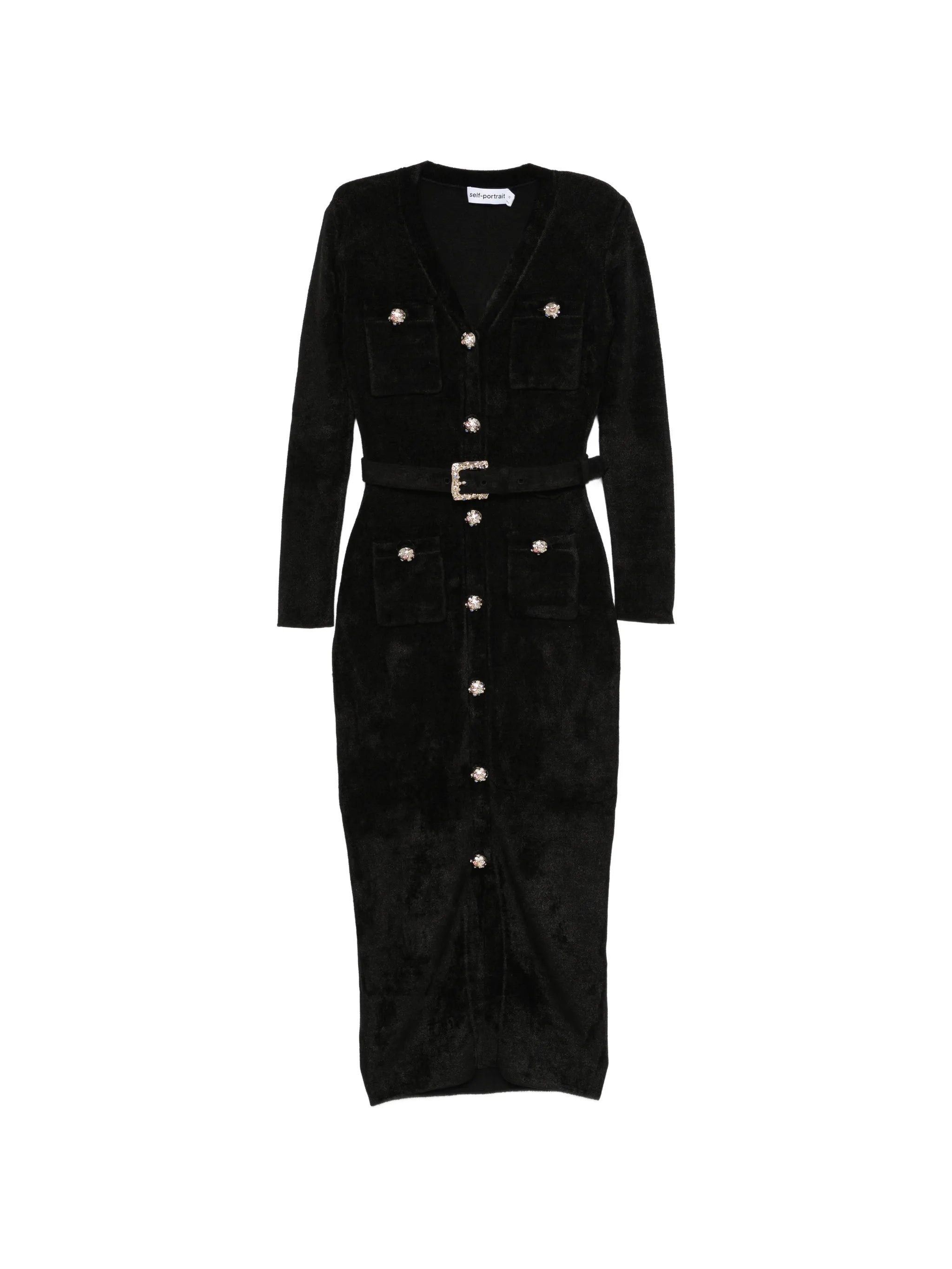 self-portrait Self-portrait Belted Button-down Midi Dress