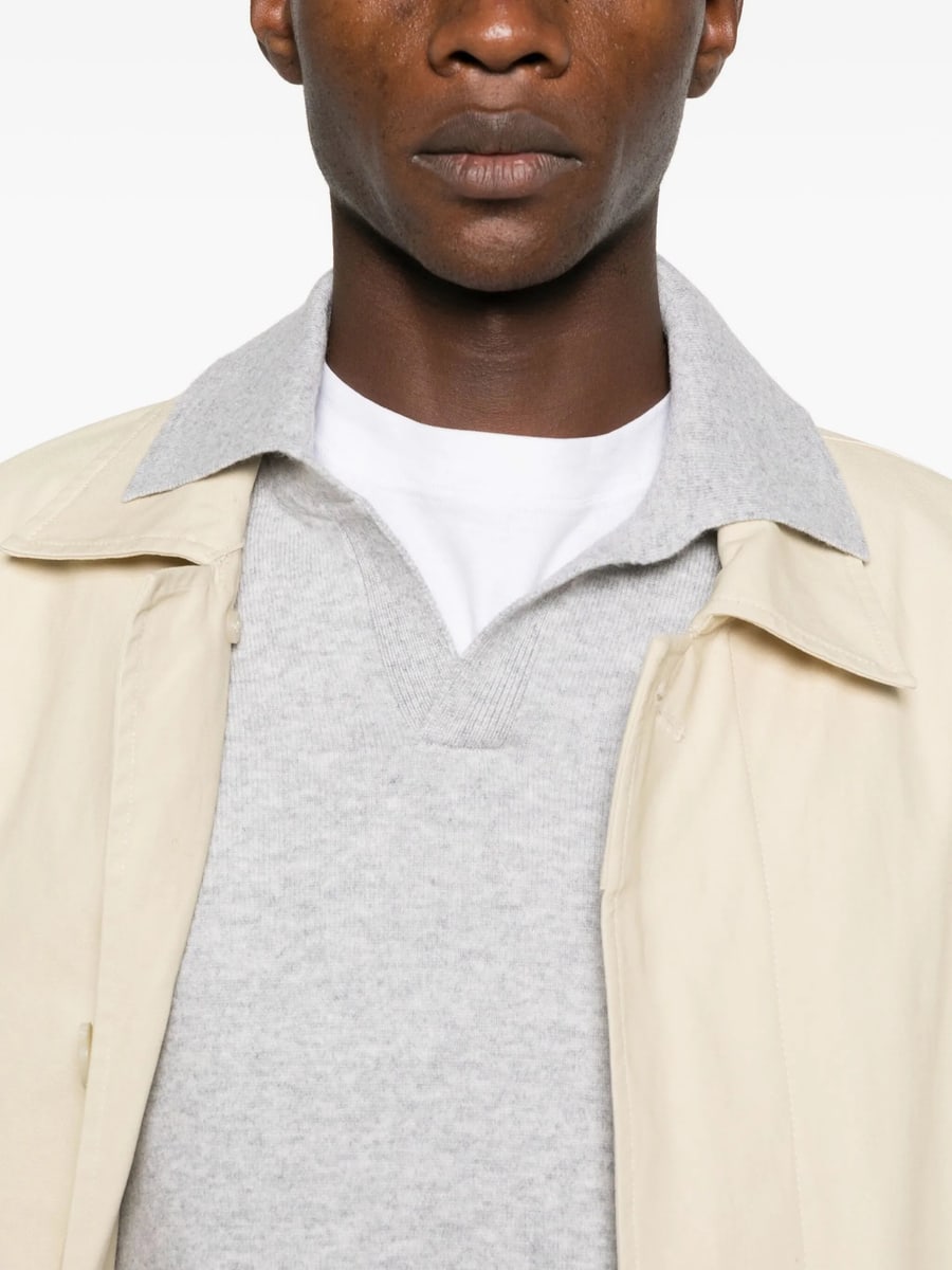 Brunello Cucinelli Brunello Cucinelli Long-sleeve Polo Sweater, view 4